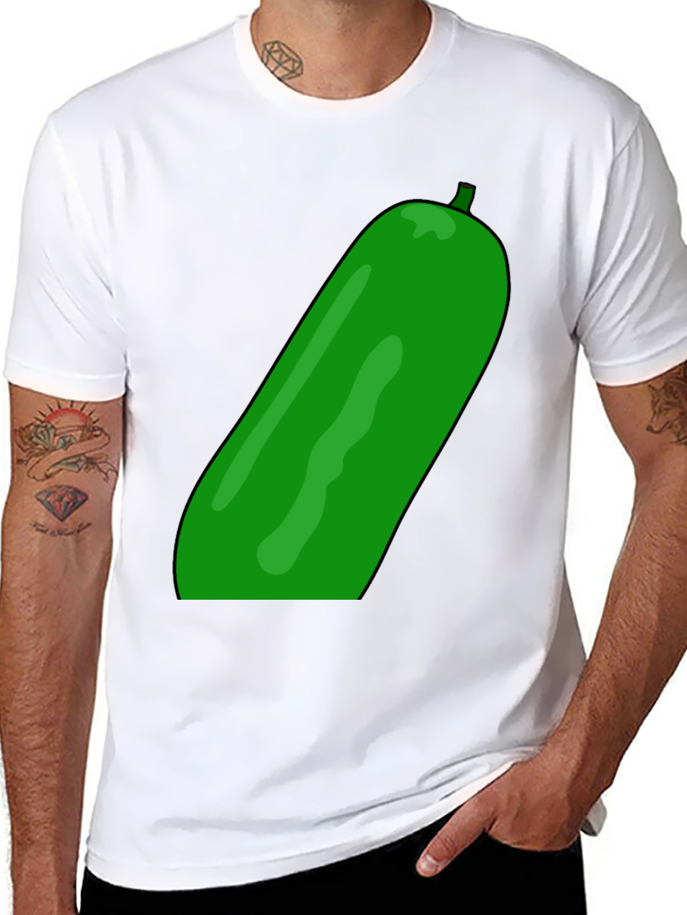 Black Cucumber Graphic Print Black T-Shirt view 8