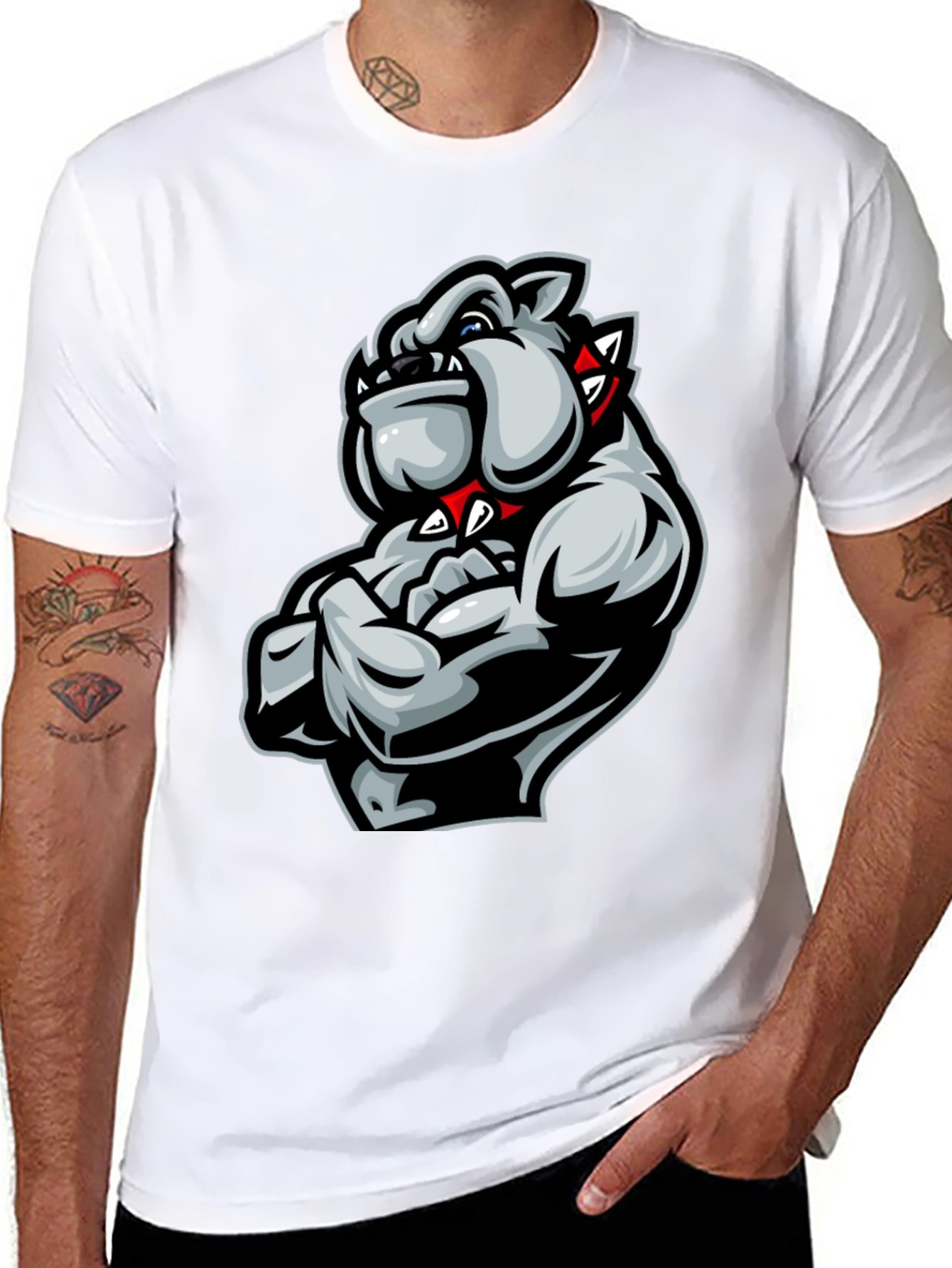 Black Bulldog Muscle T-Shirt - Fierce Graphic Tee view 8