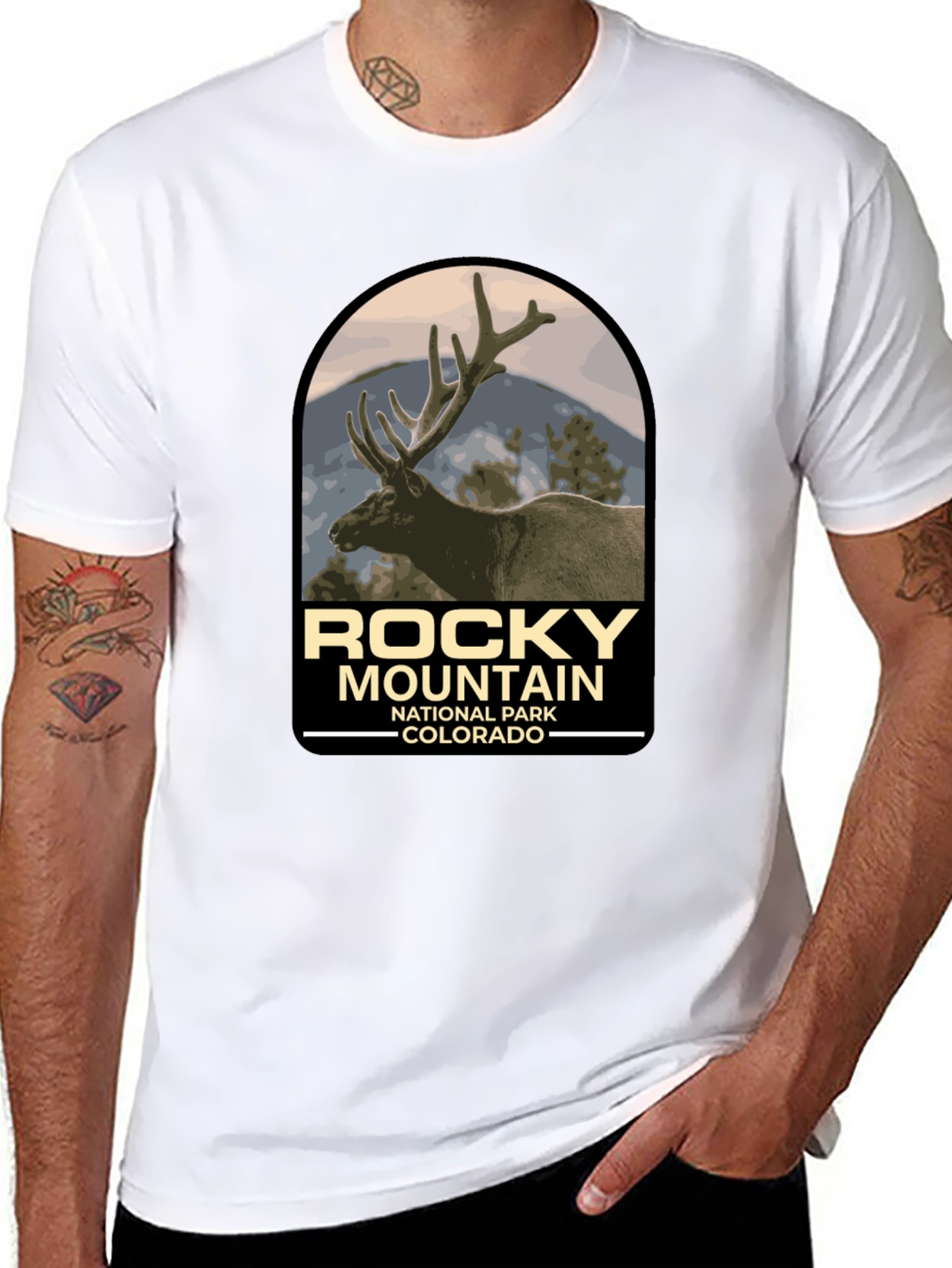 Black Rocky Mountain National Park Tee view 8