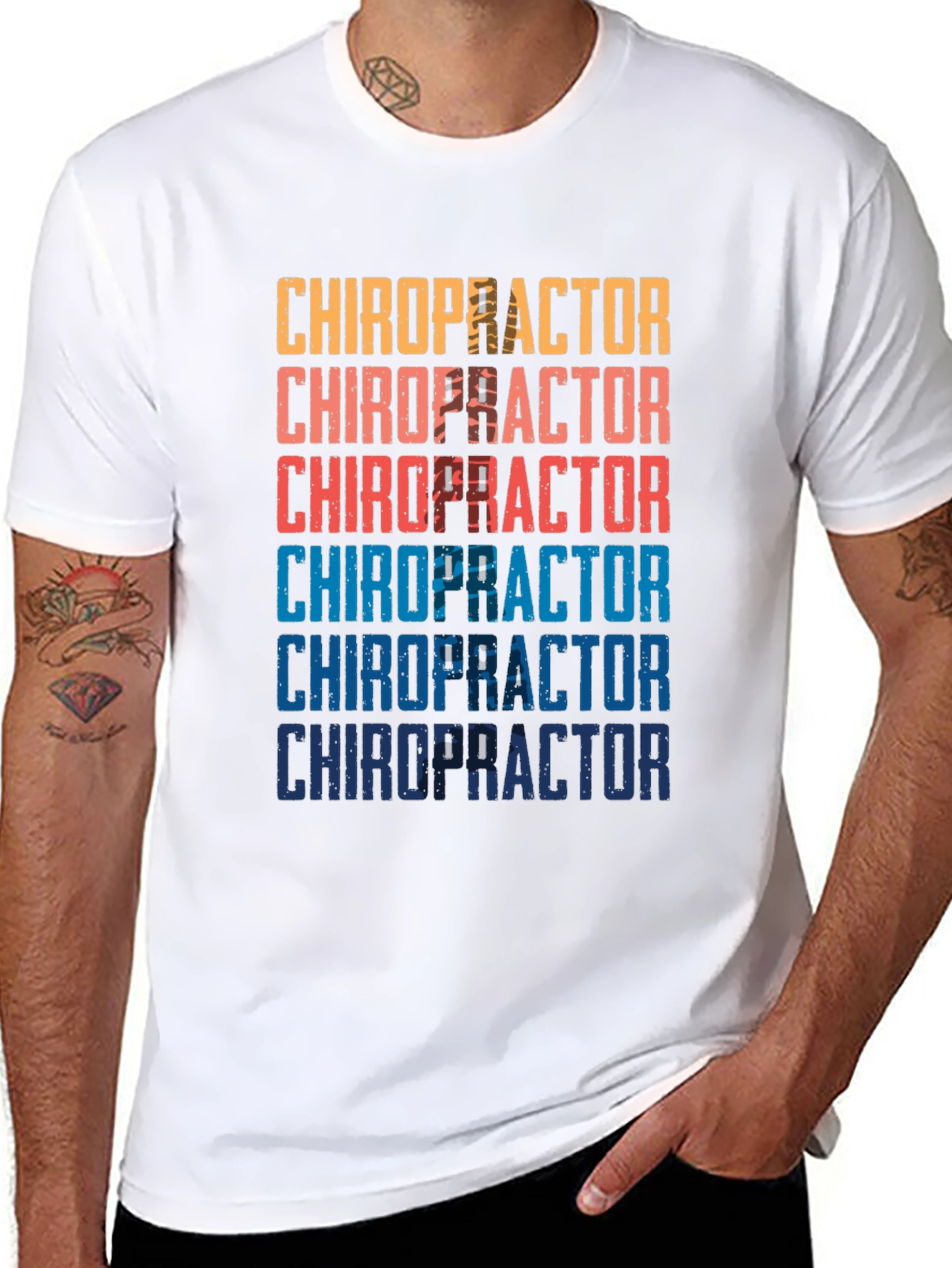 Black Chiropractor Vintage T-Shirt - Retro Style view 8