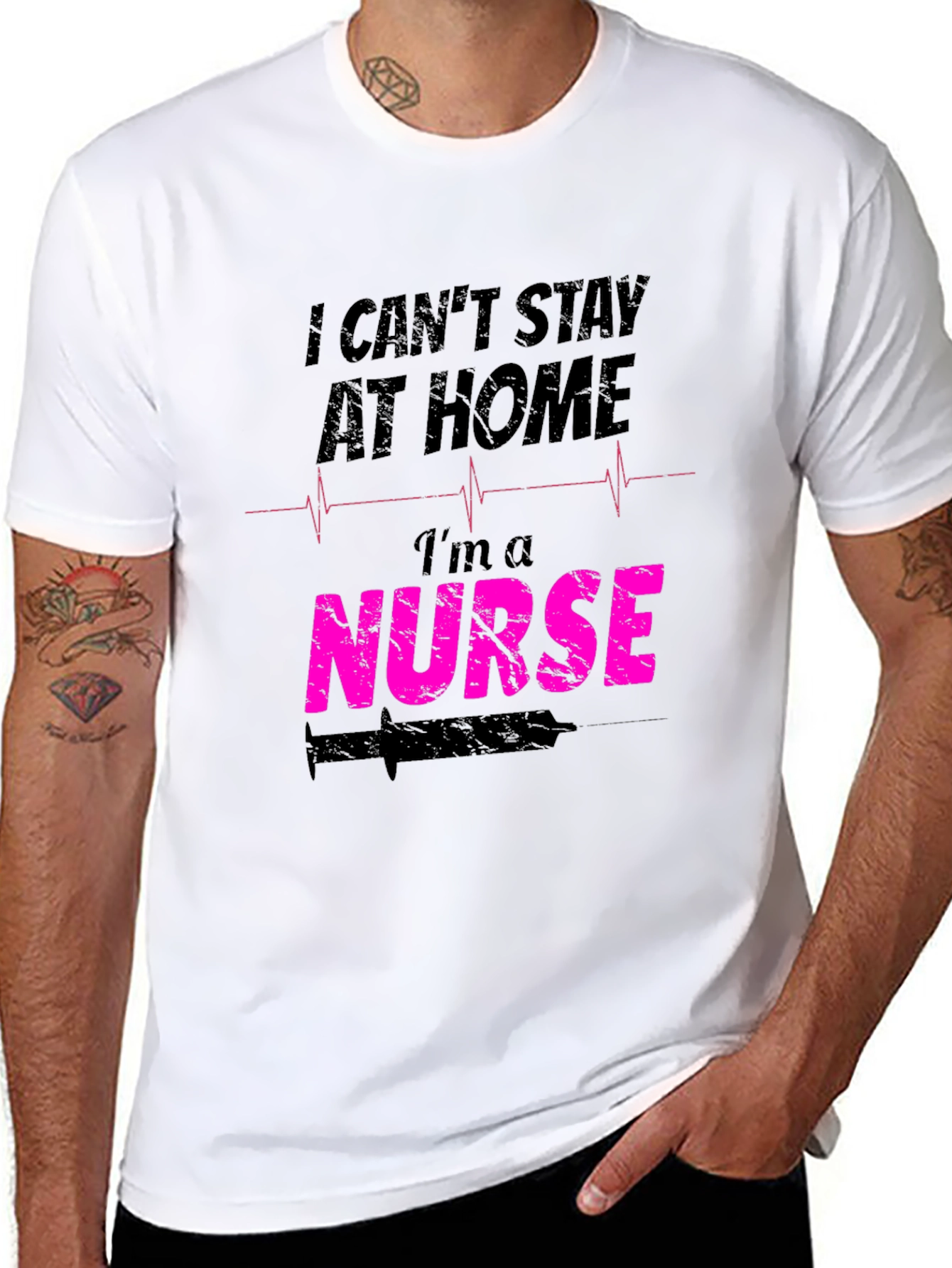 Black Nurse T-Shirt: I Can't Stay At Home view 8