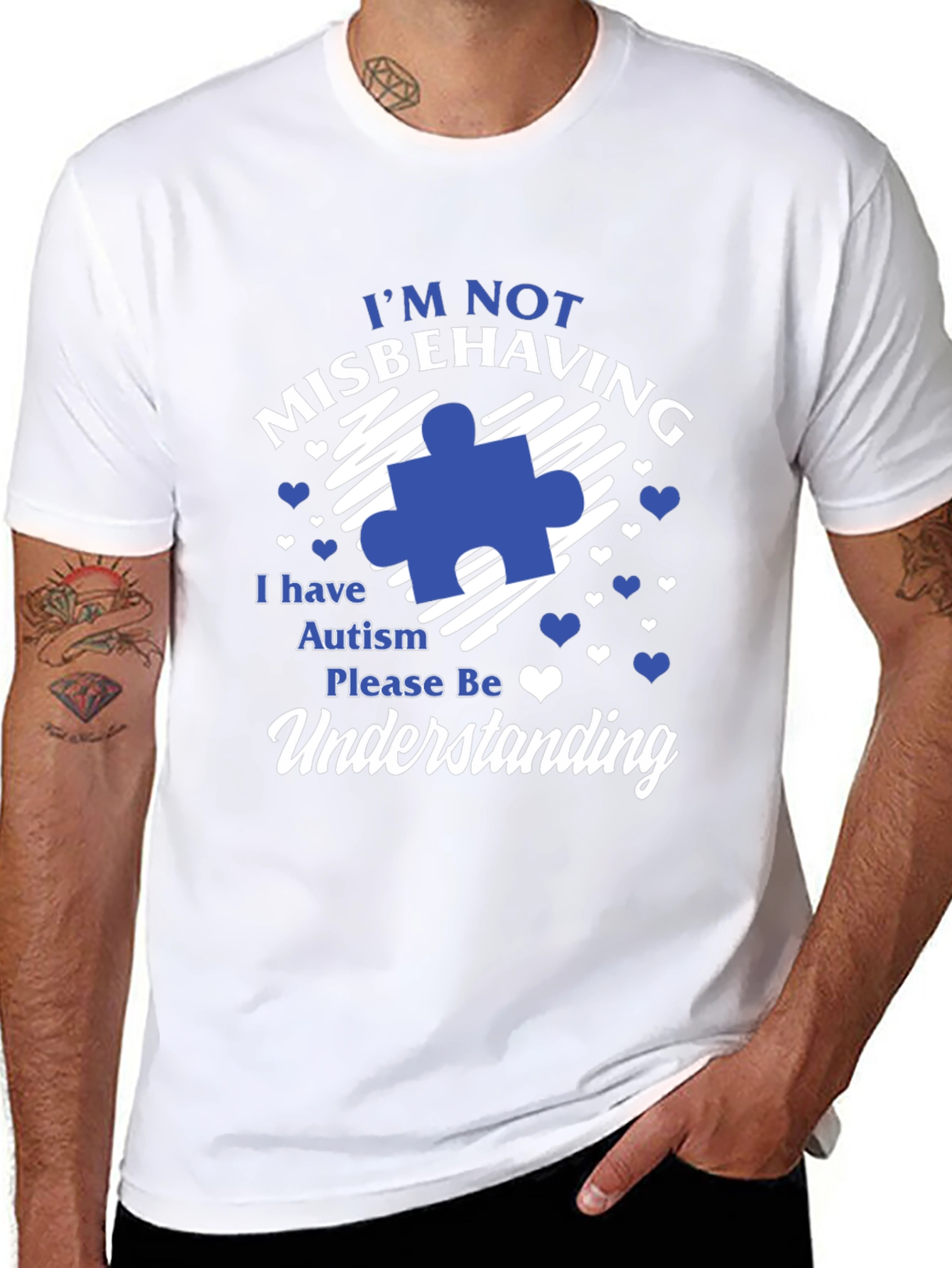 Black Autism Awareness T-Shirt Misbehaving Understanding view 8