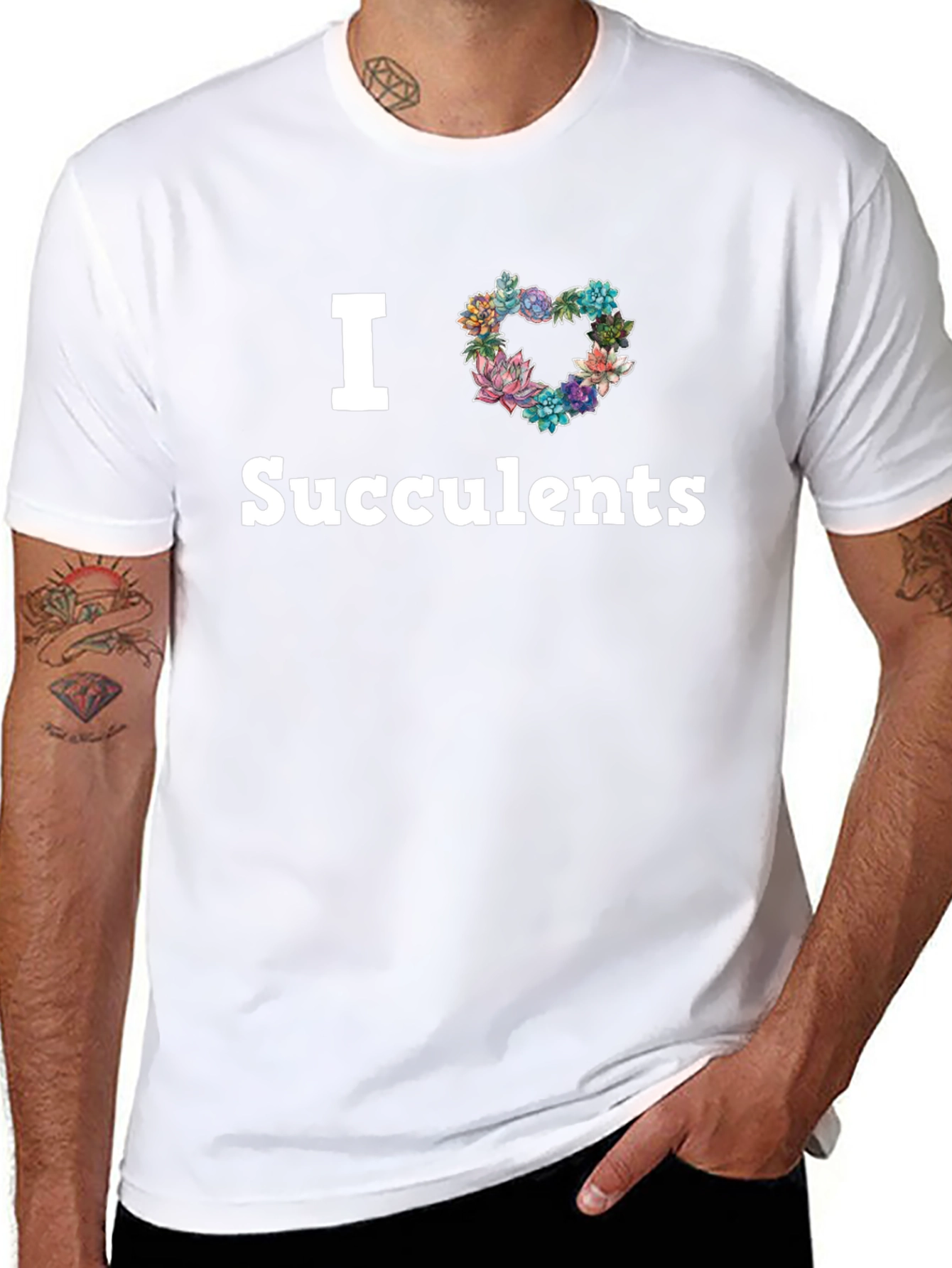 Black I Heart Succulents Graphic T-Shirt view 8