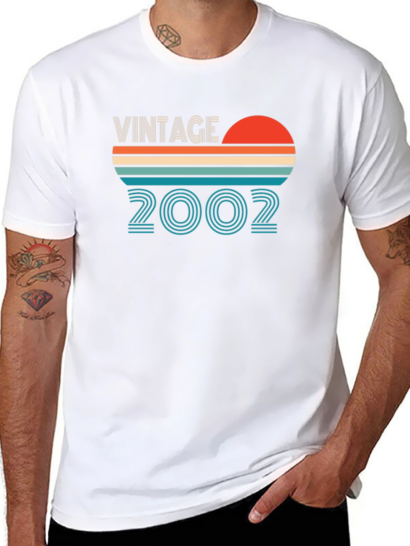Black Vintage 2002 Retro Style T-Shirt view 8