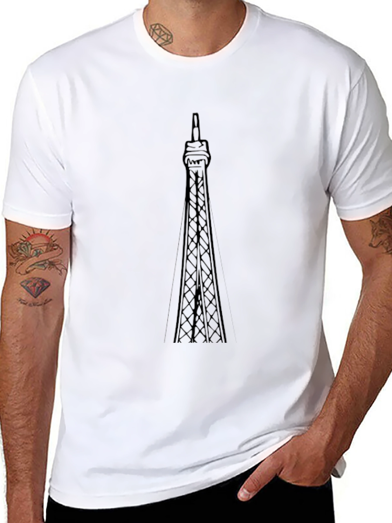Black Blackpool Tower Graphic Tee - Modern Fit view 8