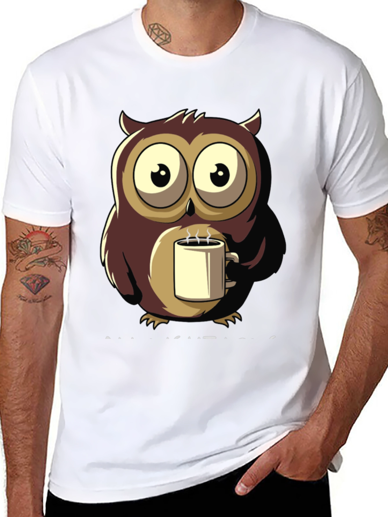 Black Owl Coffee T-Shirt - Unique Design view 8