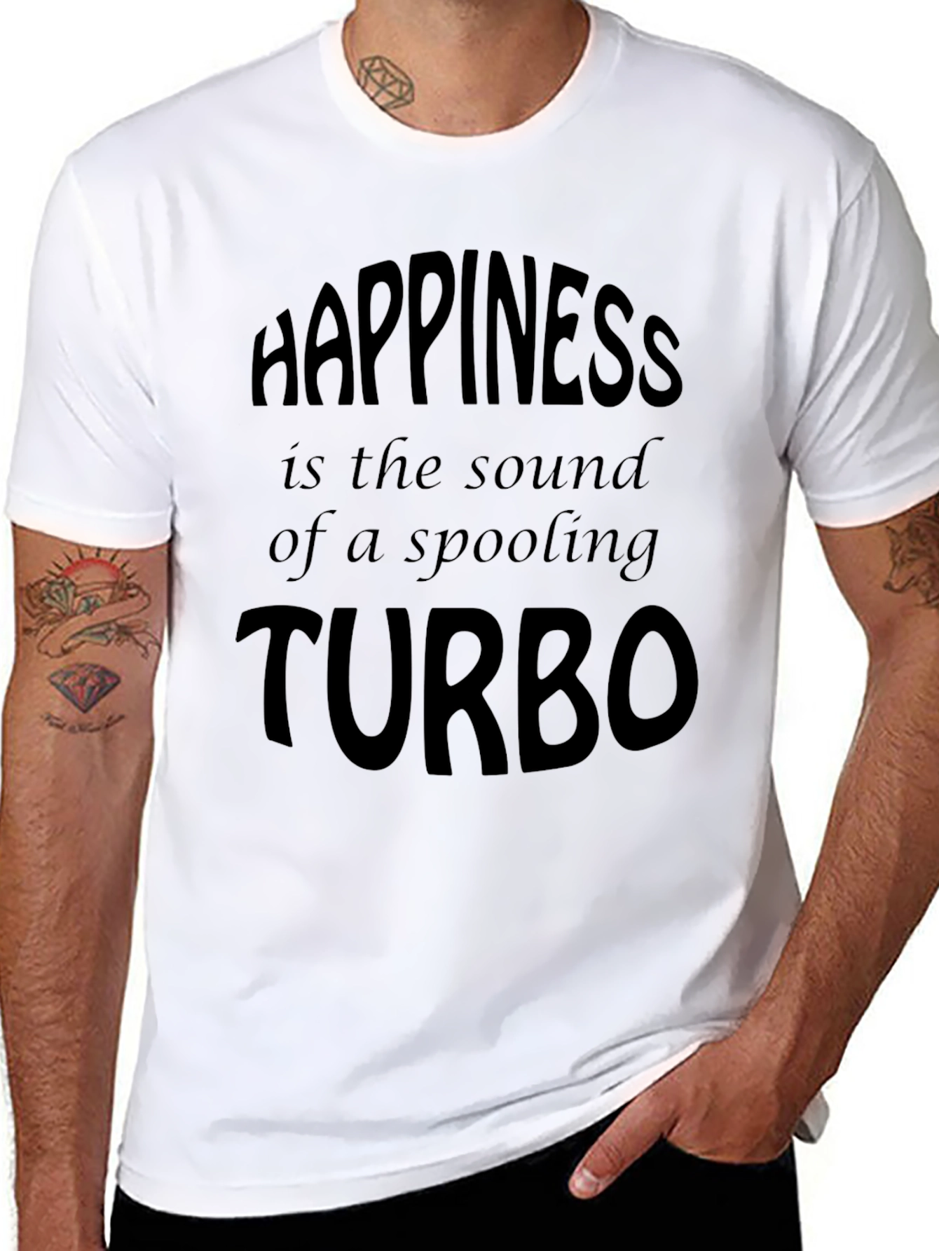 Black Happiness is a Spooling Turbo T-Shirt - Men's Black Tee view 8