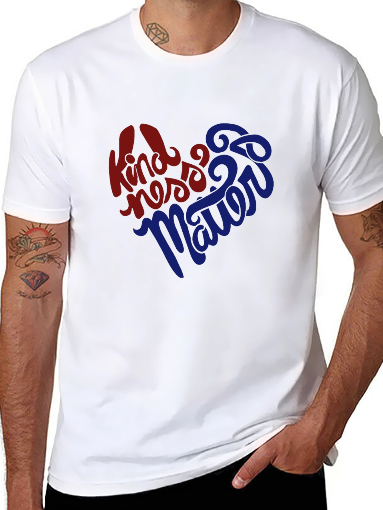 Black Kindness Matters Graphic Tee - Soft Cotton Crew Neck T-Shirt view 8