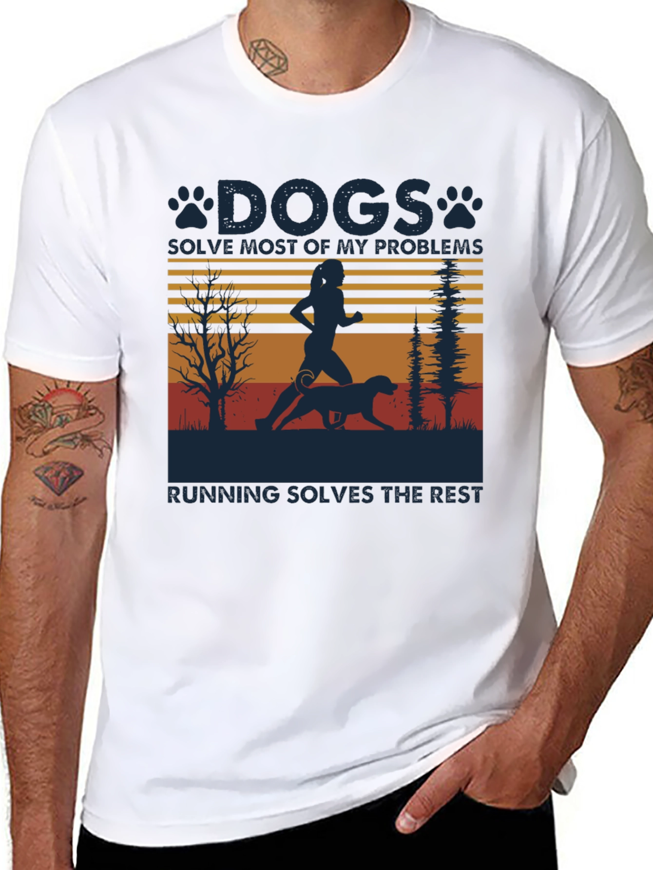 Black Dogs Solve Problems Running T-Shirt view 8