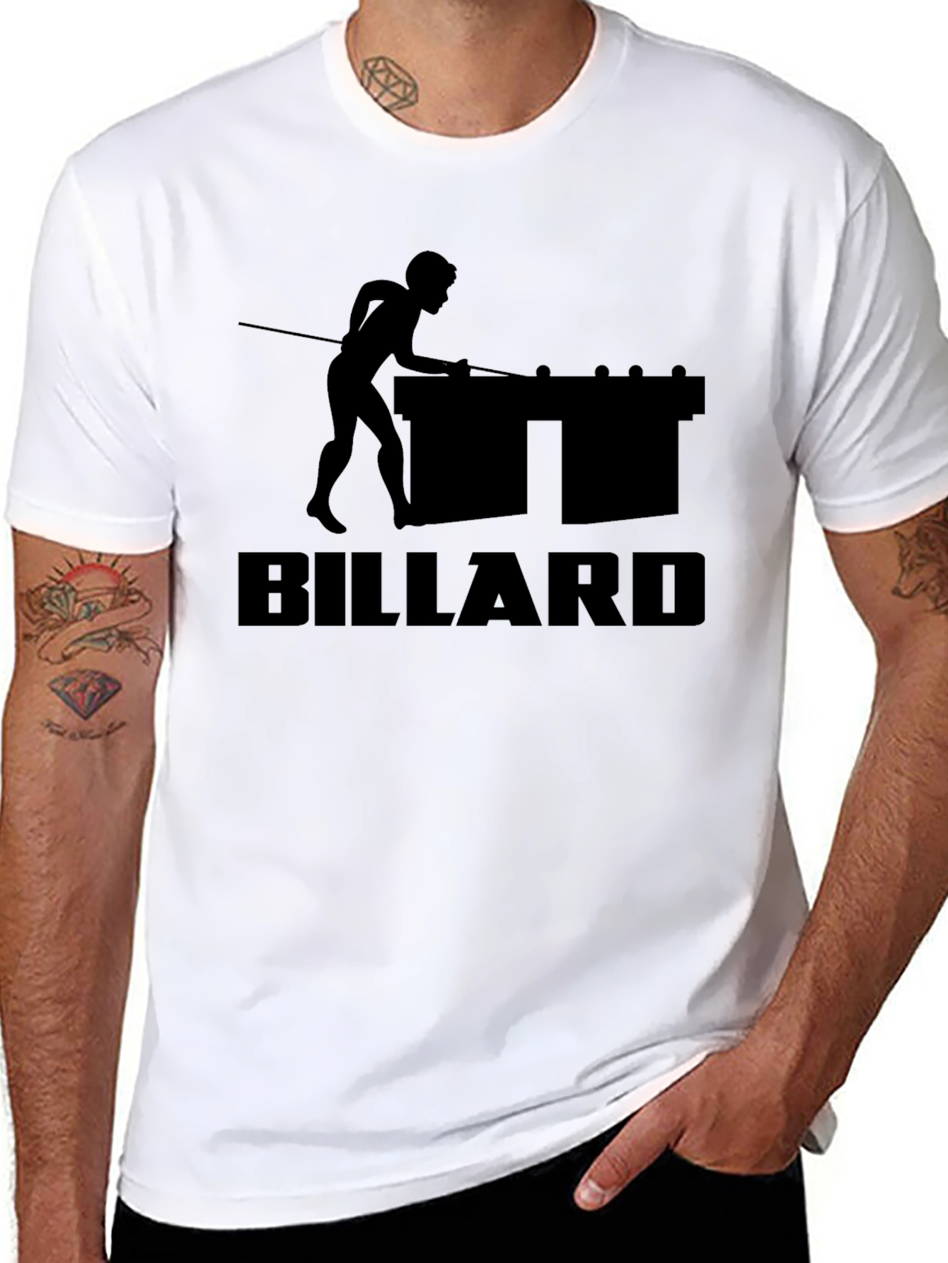 Black Billiard Player T-Shirt - Black Graphic Tee view 8