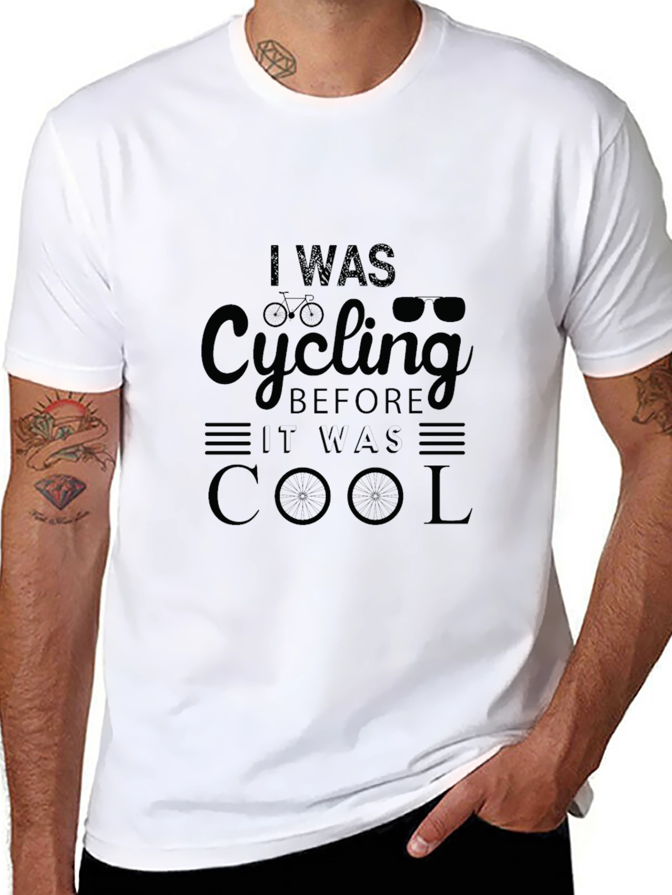 Black I Was Cycling Before It Was Cool T-Shirt view 8