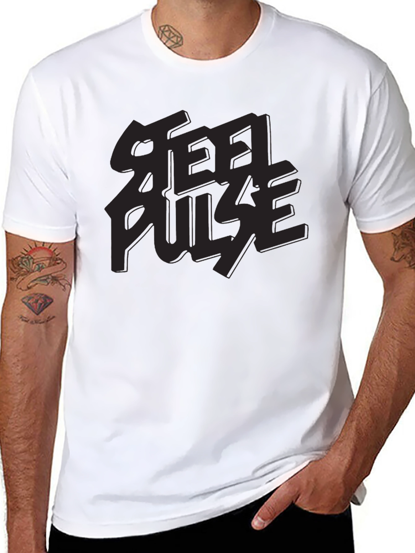 Black Steel Pulse Black Graphic Tee view 8
