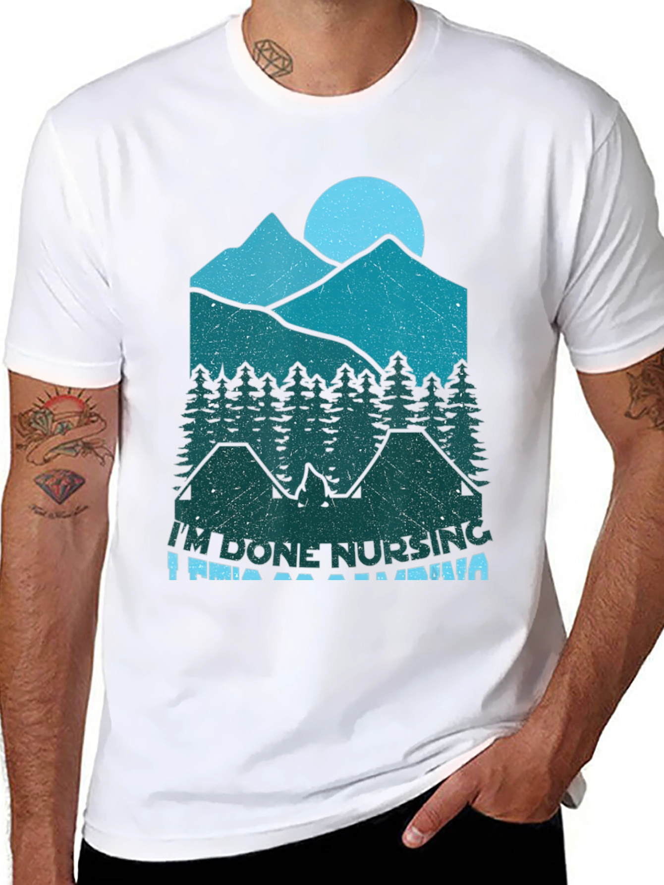 Black I'm Done Nursing I'm Going Camping T-Shirt view 8