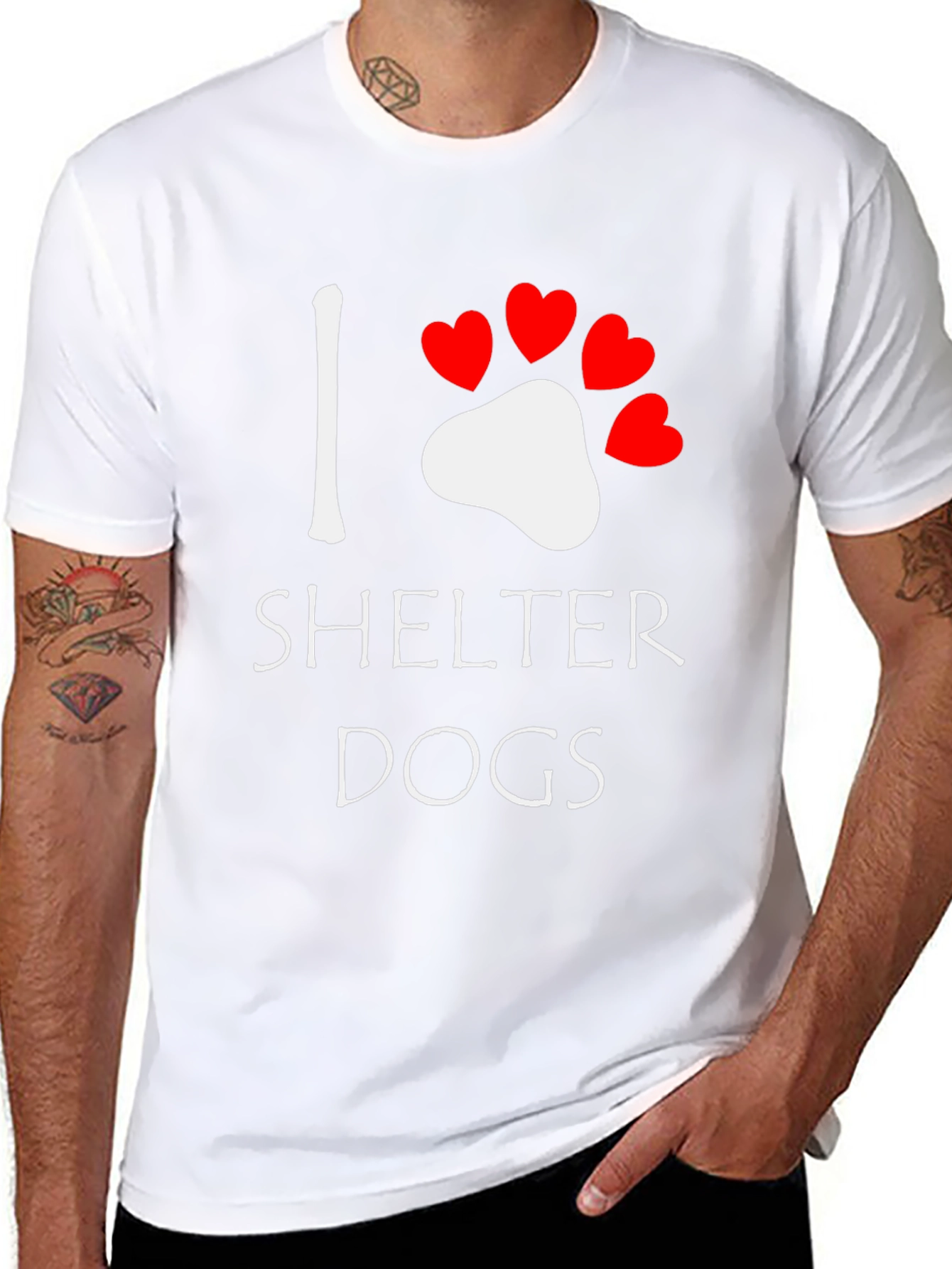 Black I Heart Shelter Dogs Tee view 8