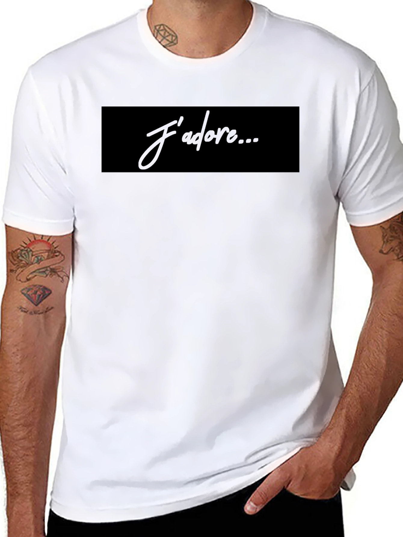 Black J'adore Graphic Tee - Stylish Black Cotton T-Shirt view 8