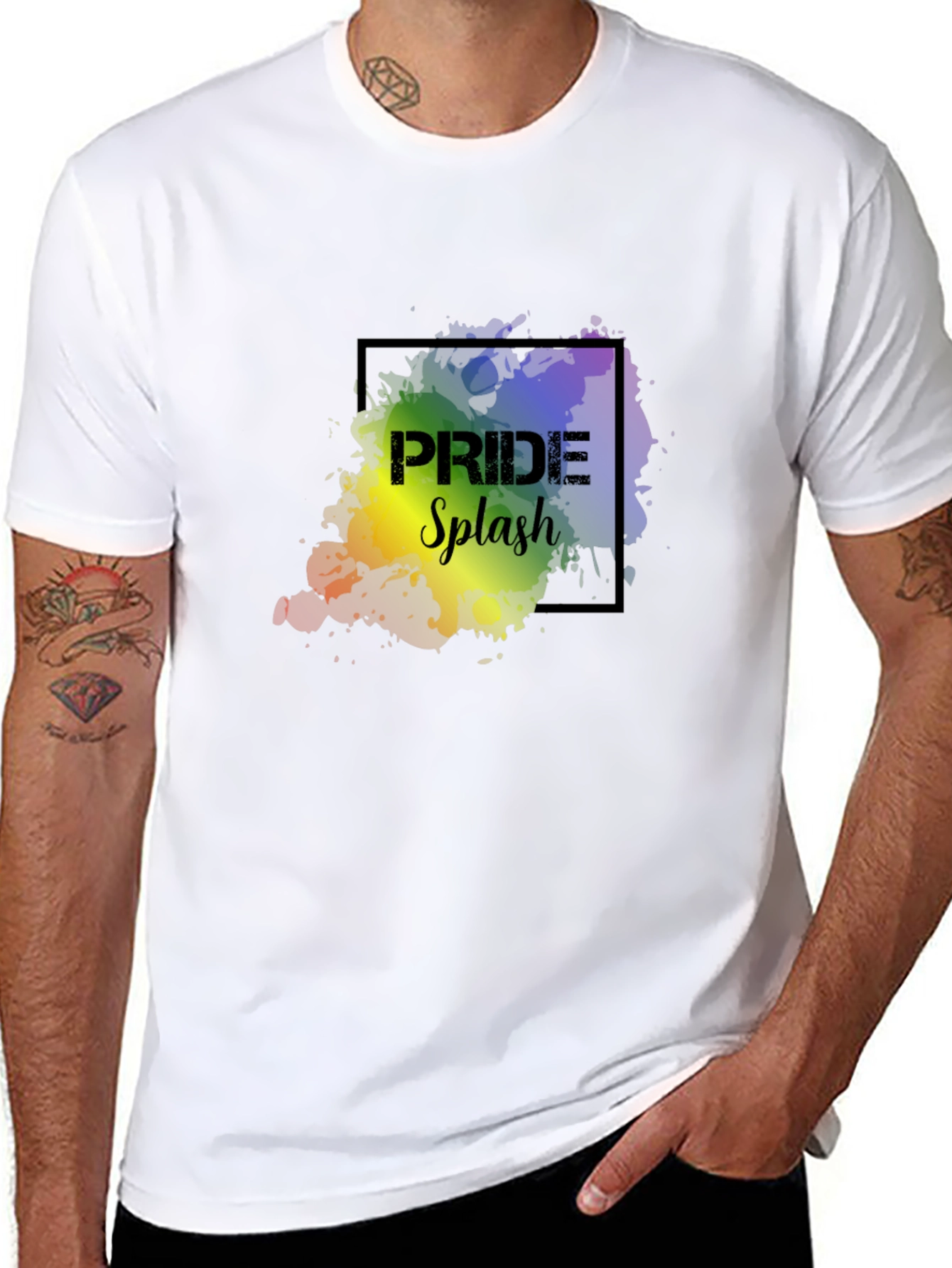 Pride Splash Graphic Tee - Black - 8