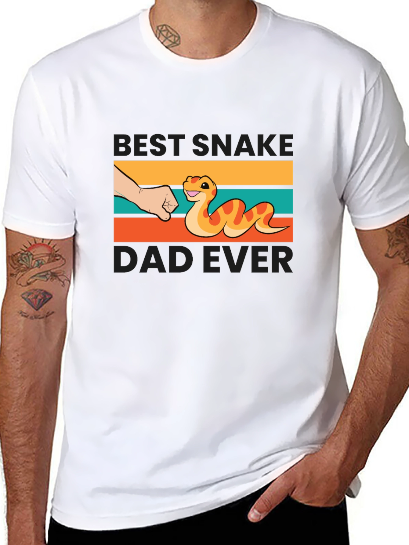 Black Best Snake Dad Ever T-Shirt view 8
