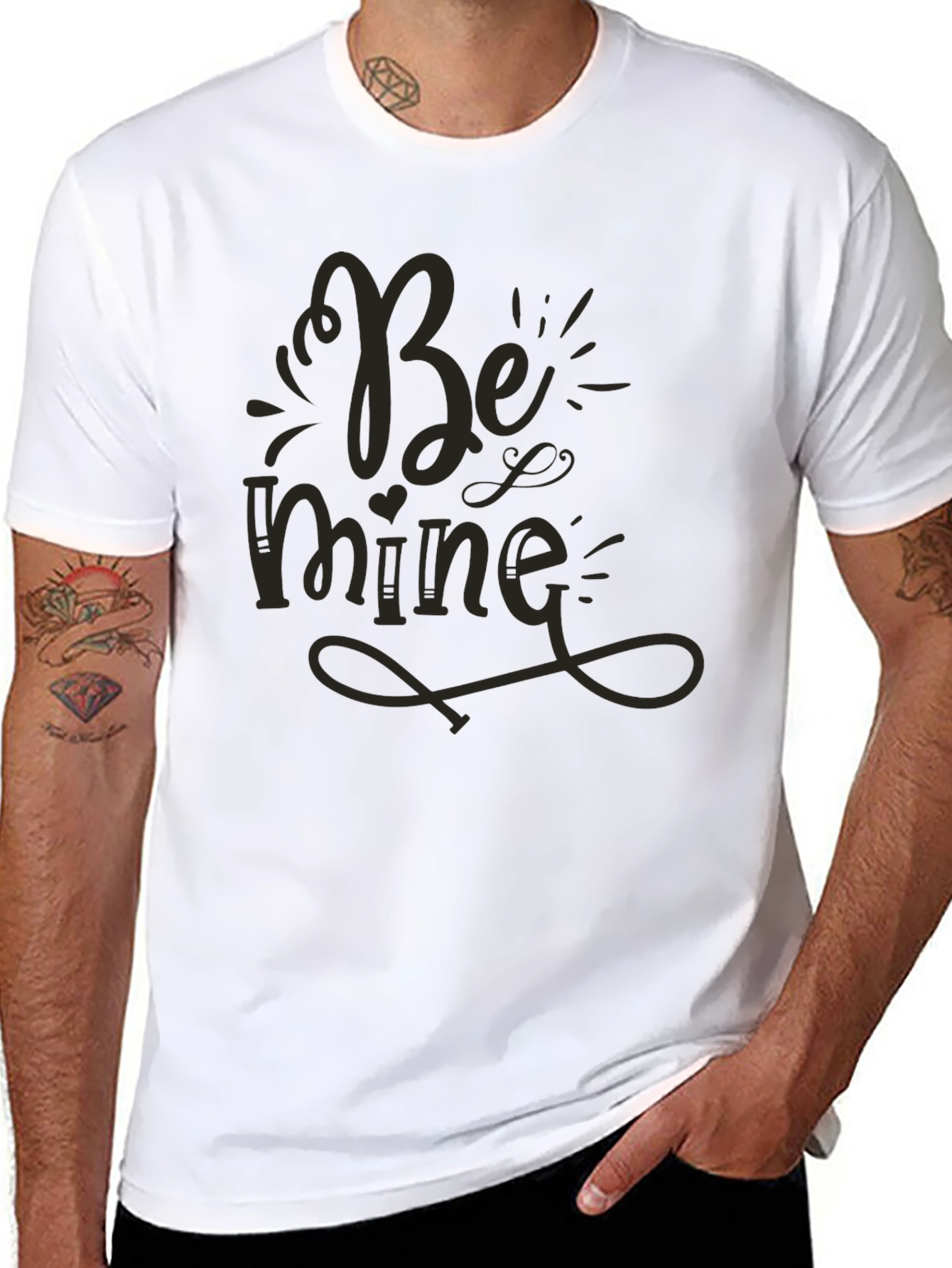 Black Be Mine Graphic Tee - Valentine's Day Shirt view 8