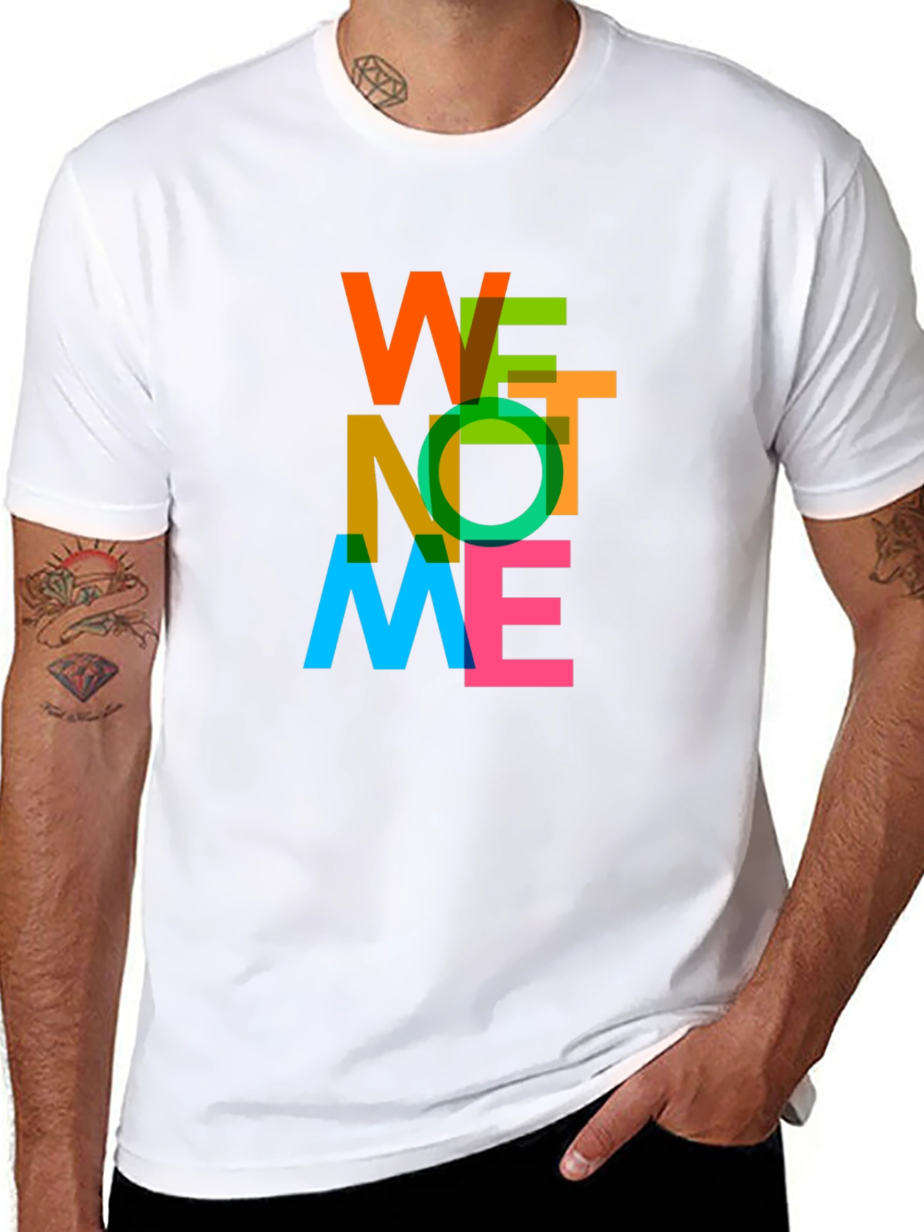 Black WE NOT ME Graphic T-Shirt - Black Crew Neck Tee view 8