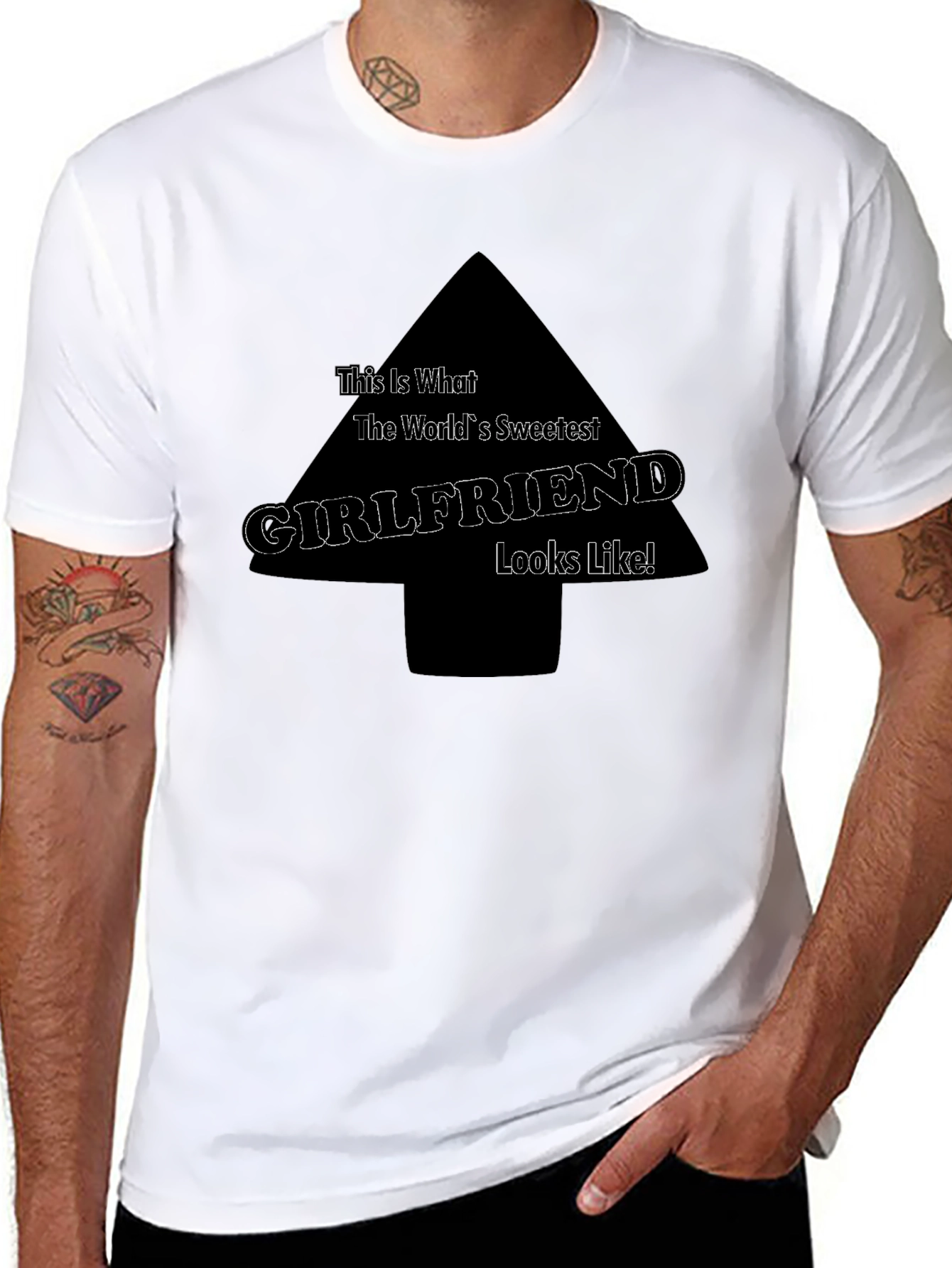 Black Sweetest Girlfriend T-Shirt - Funny Novelty Tee view 8