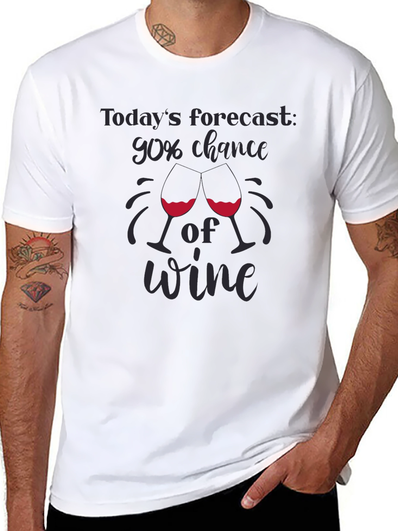 Black Wine Forecast Graphic Tee - 90% Chance view 8