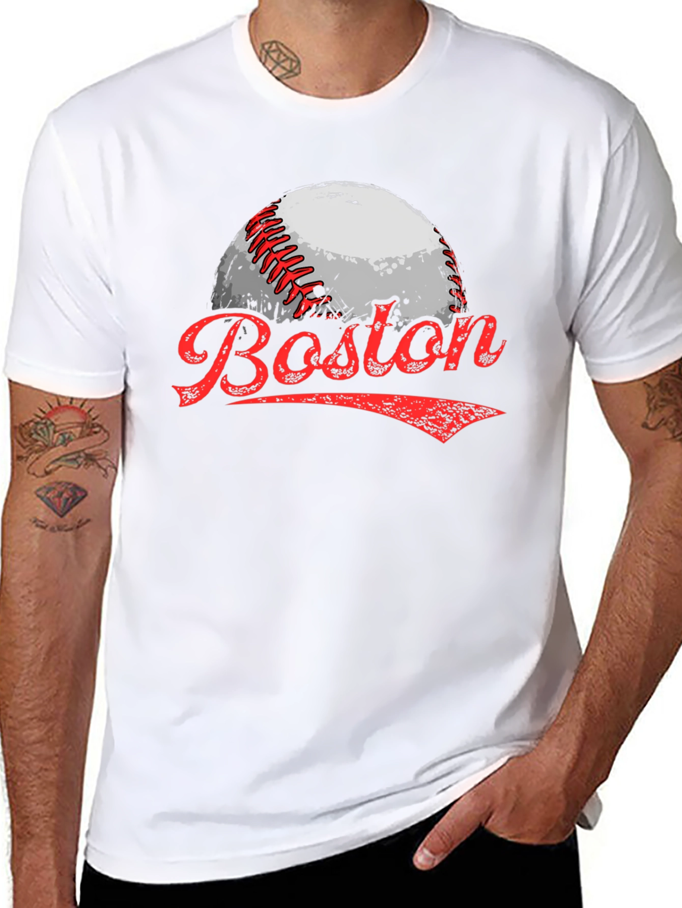 Black Boston Baseball Graphic Tee view 8