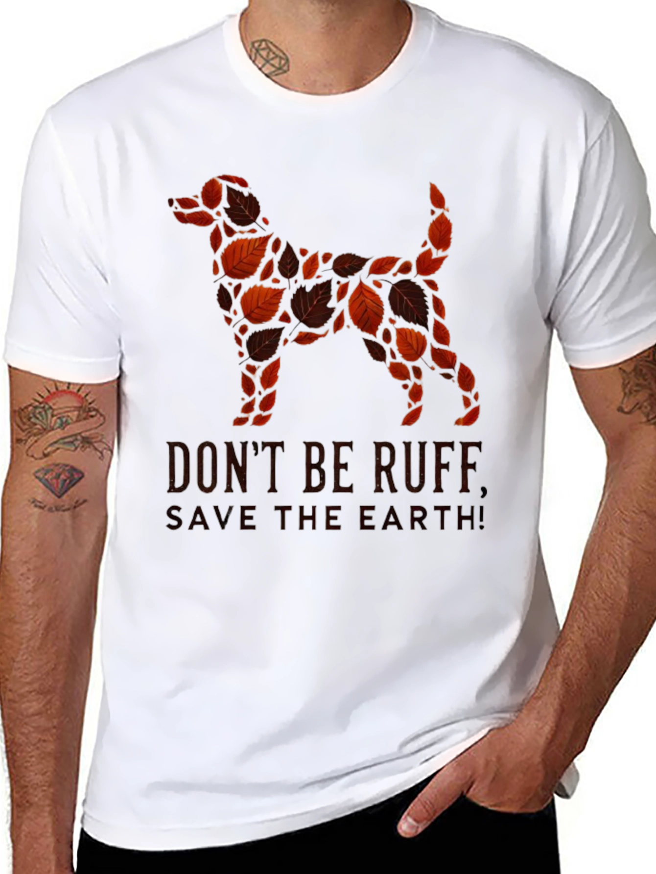 Black Eco-Friendly Dog Lover's T-Shirt view 8