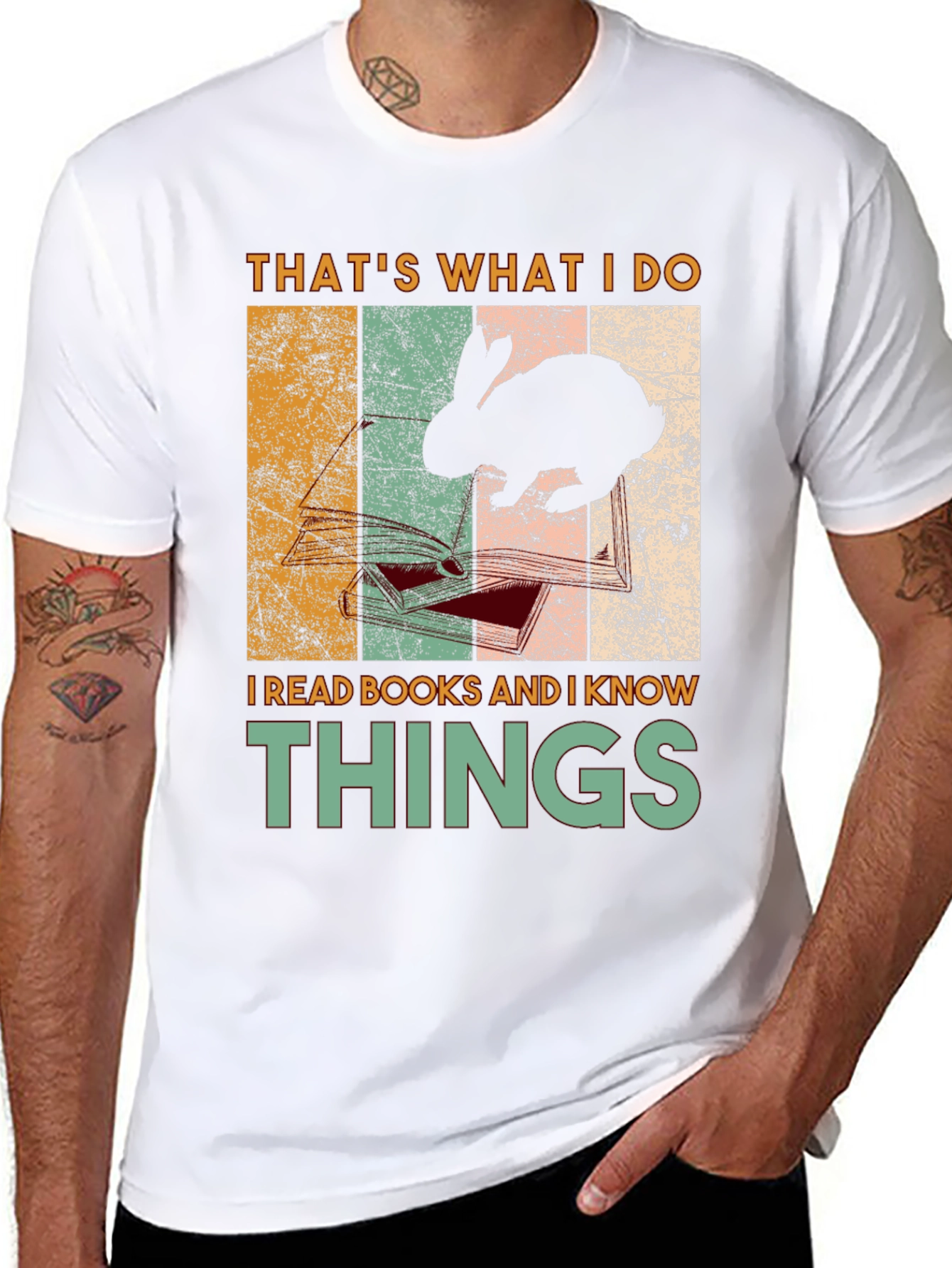 Black That's What I Do I Read Books Rabbit T-Shirt view 8