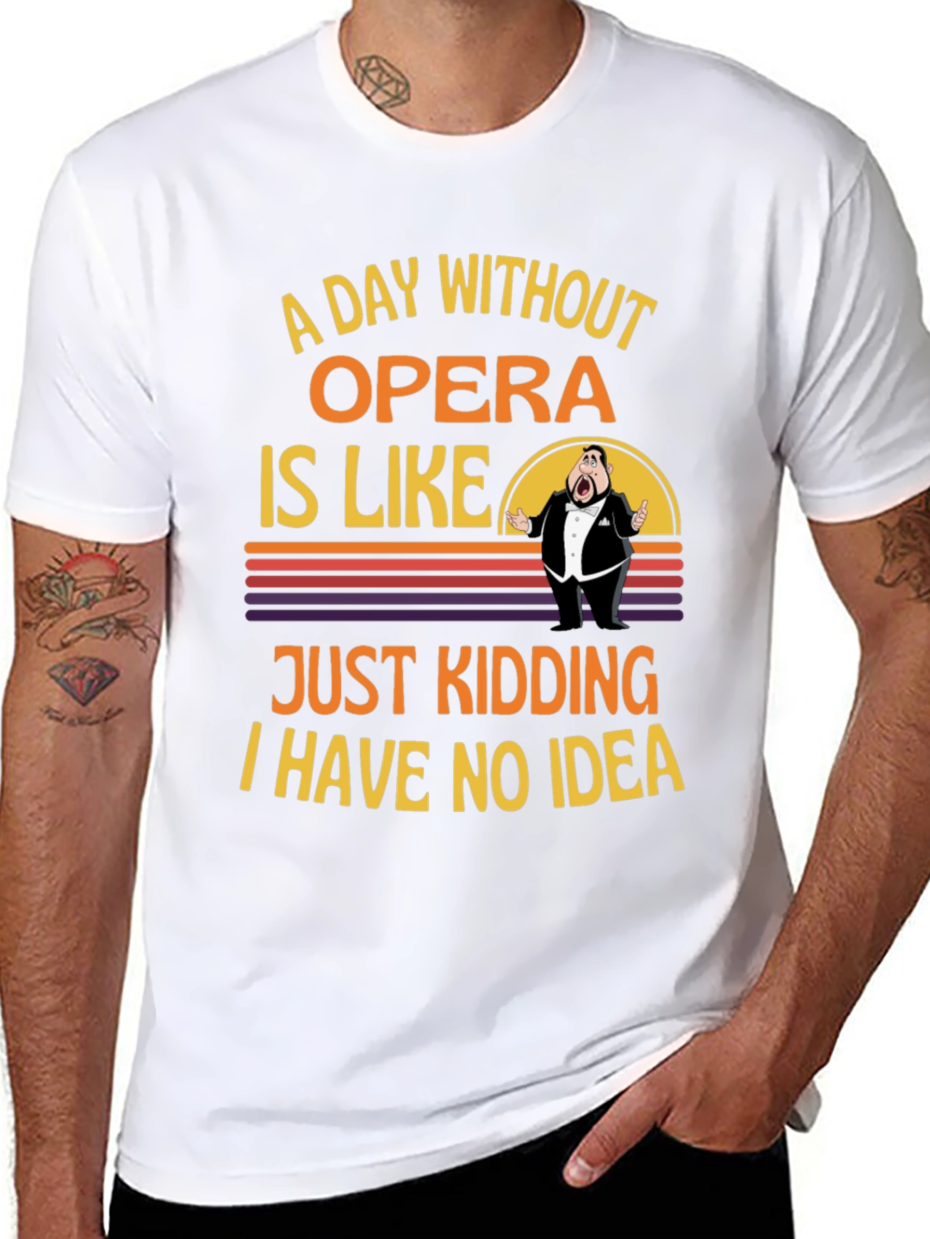 Black Opera Humor Graphic T-Shirt - A Day Without Opera view 8