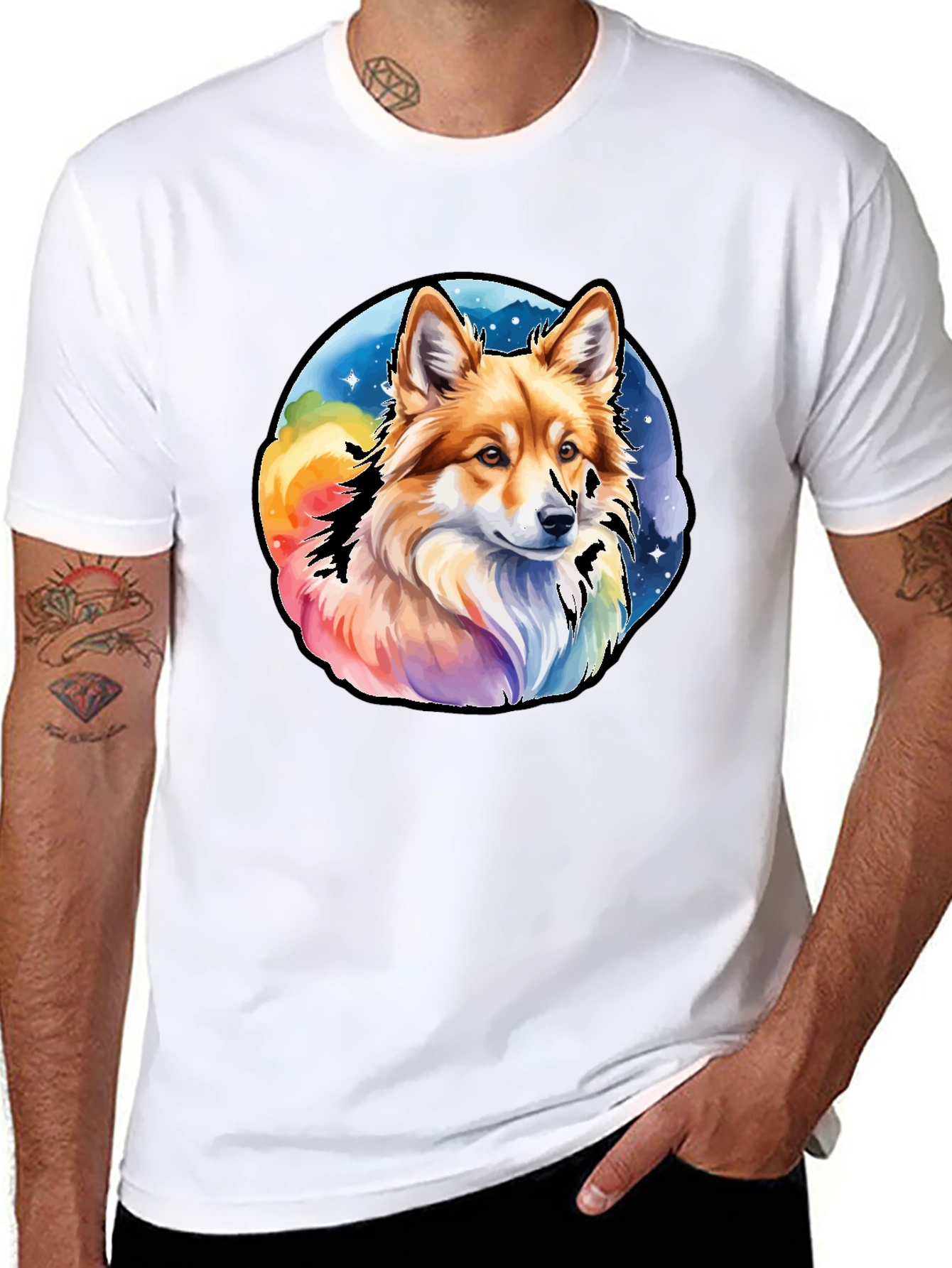 Black Dog Graphic Tee - Colorful Cute Design view 8