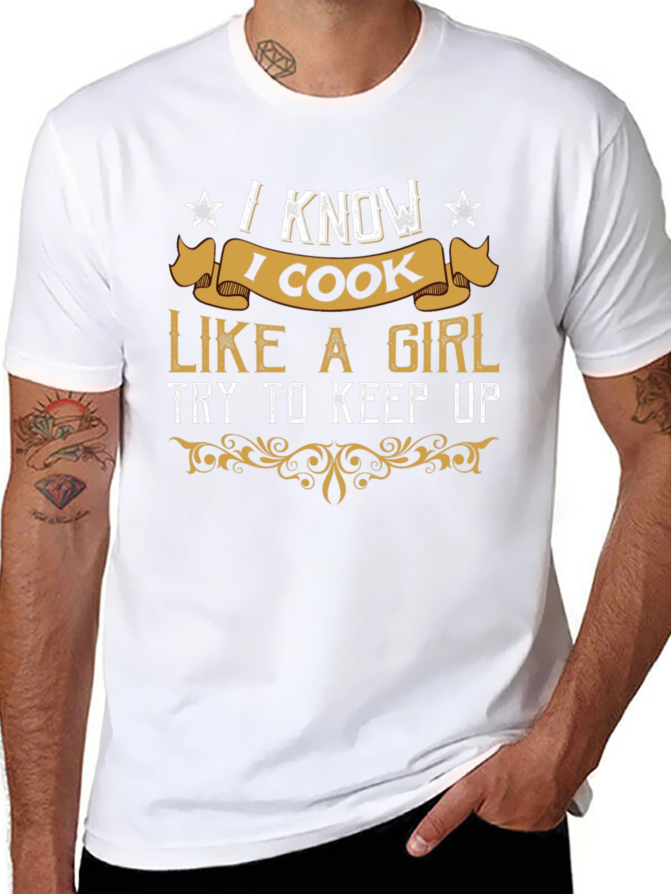 Black I Know I Cook Like a Girl T-Shirt view 8