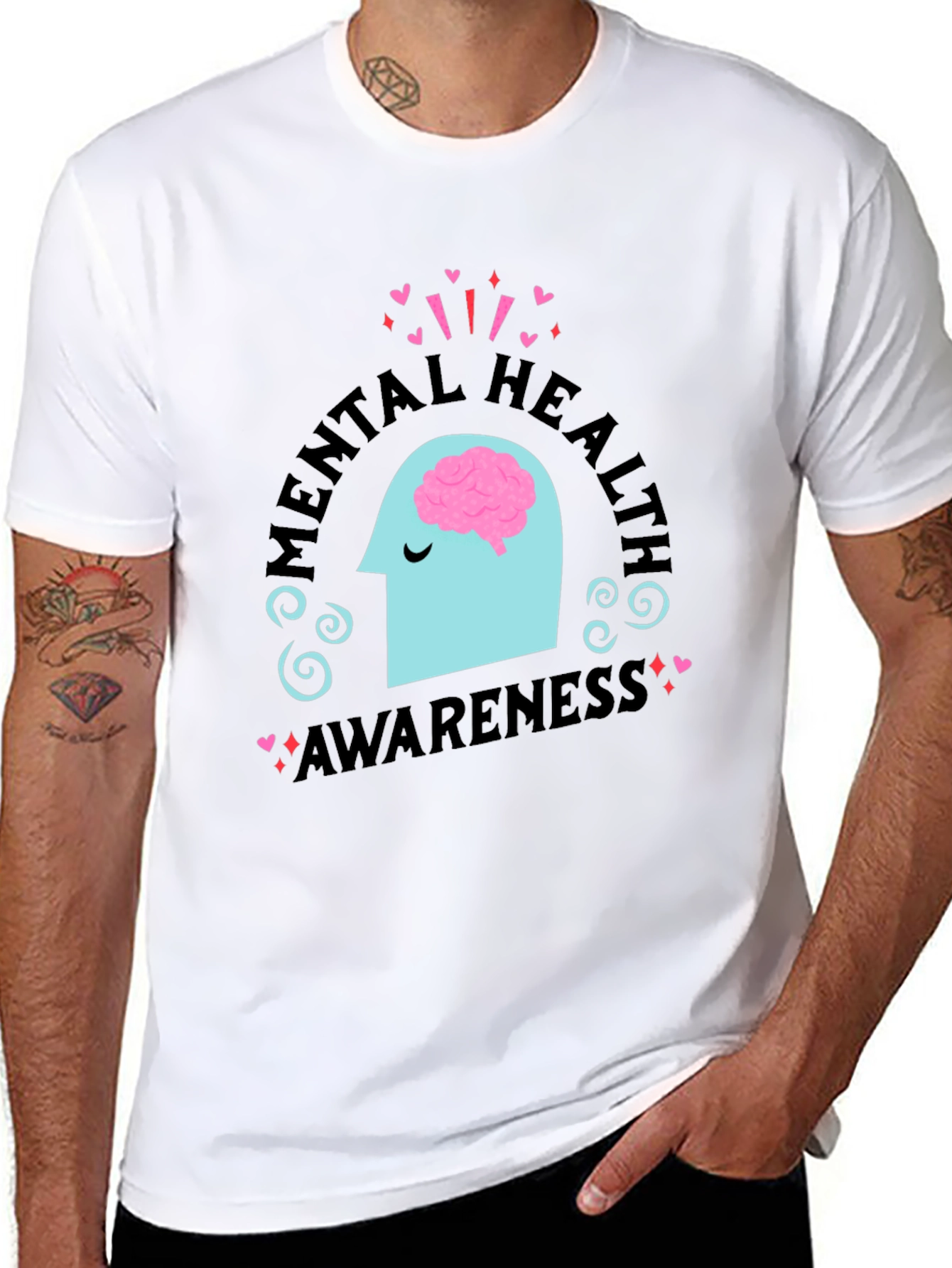 Black Mental Health Awareness Graphic T-Shirt view 8