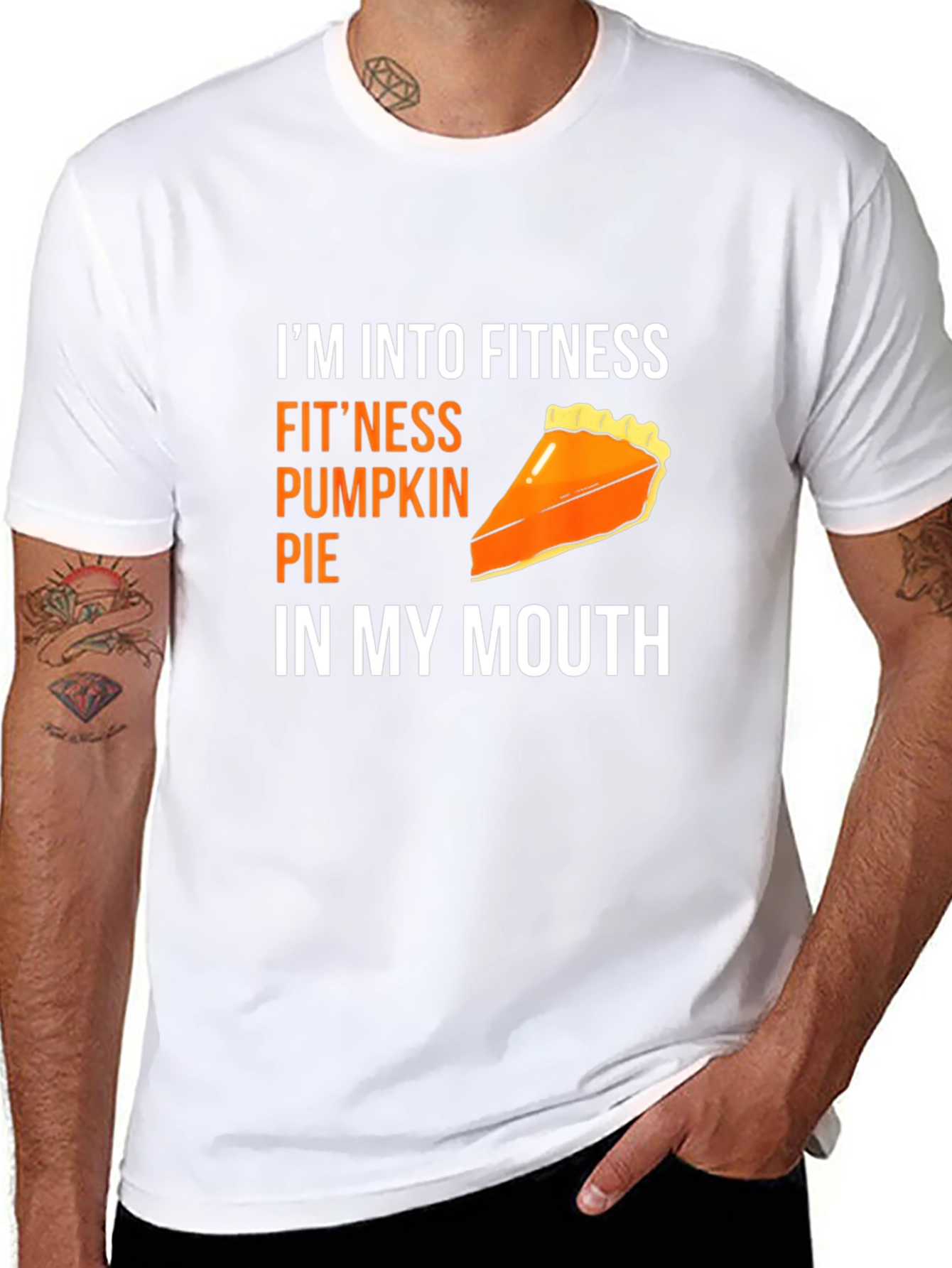 Black Fitness Pumpkin Pie T-Shirt - Funny Thanksgiving Tee view 8