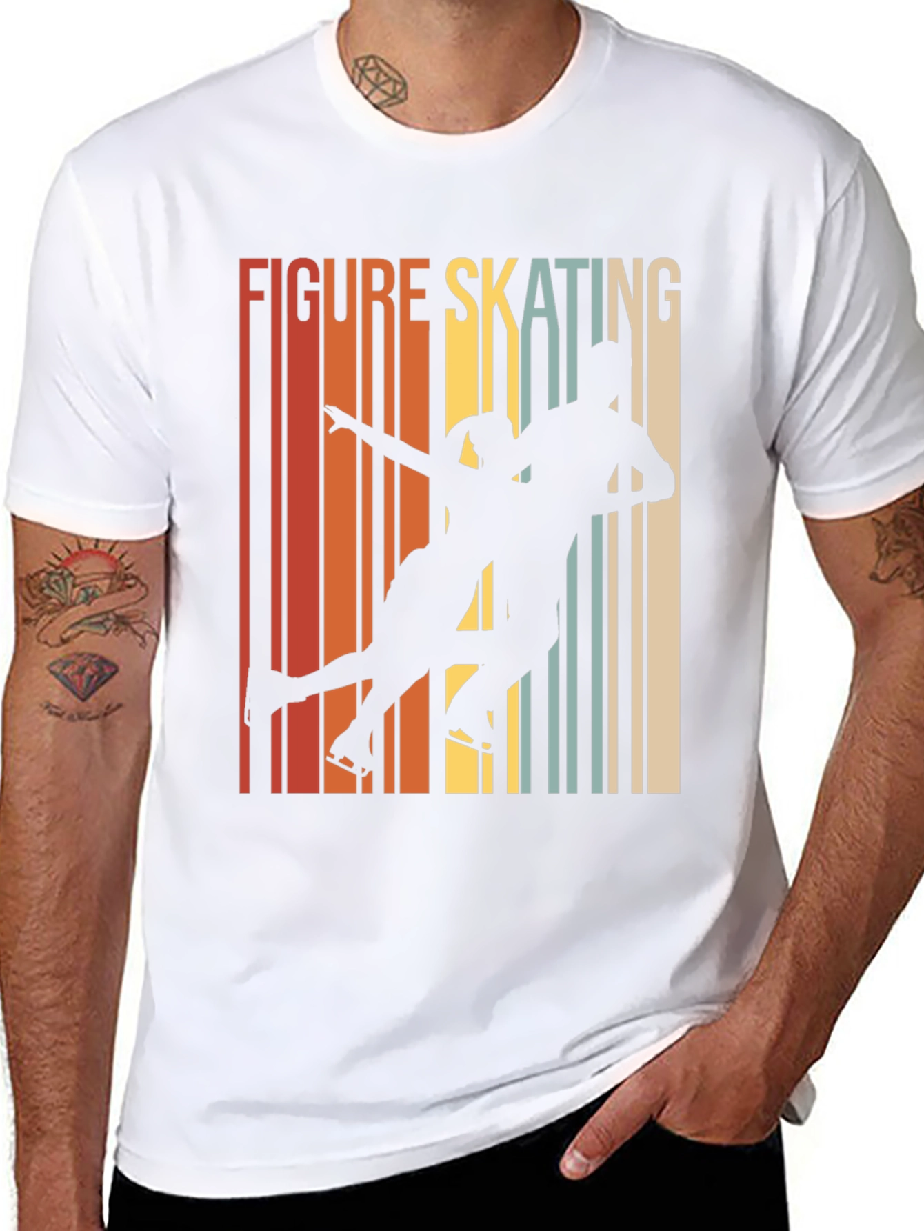 Black Figure Skating Retro T-Shirt view 8