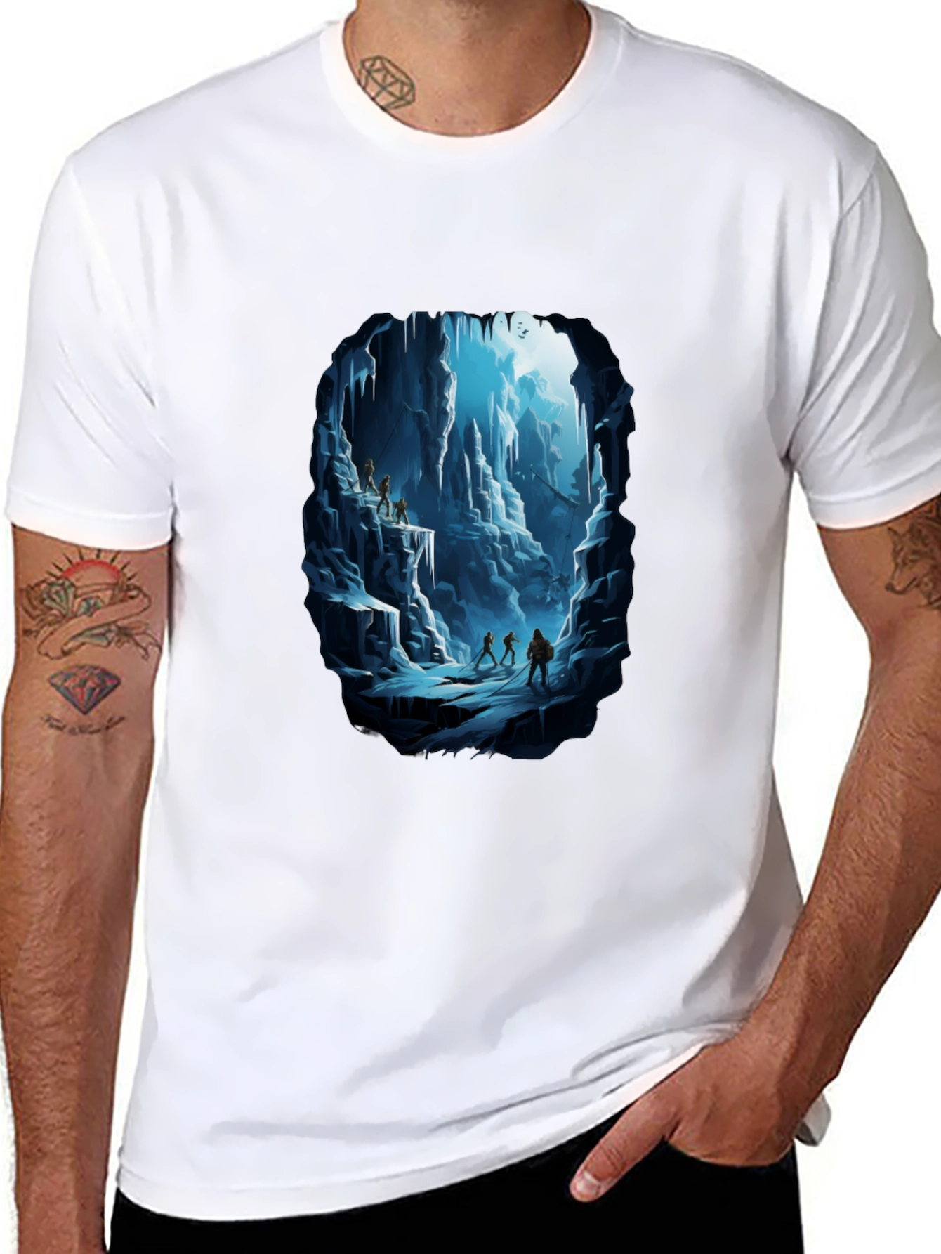 Black Icy Cave Graphic Black T-Shirt view 8