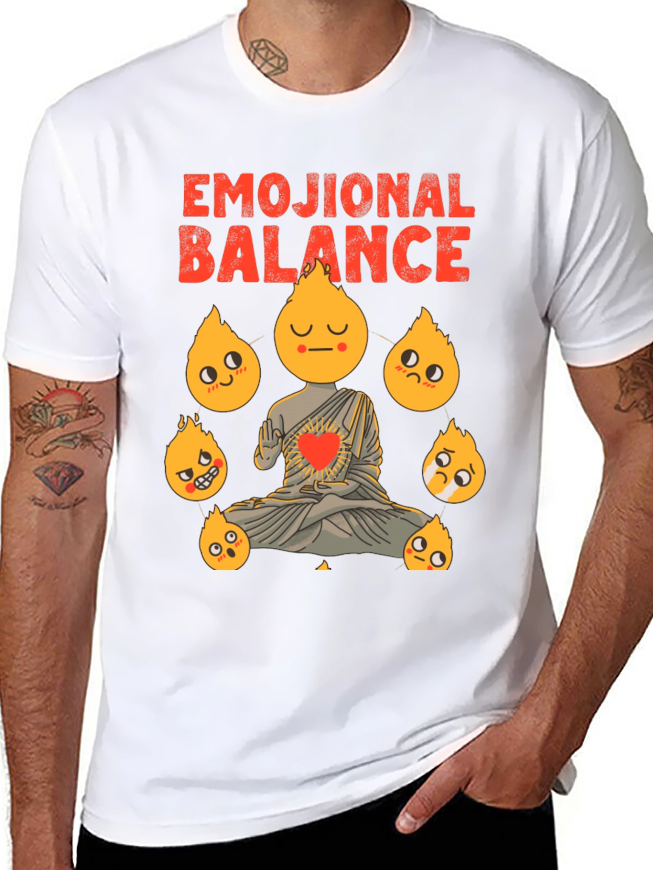 Black Emotional Balance Graphic Tee view 8