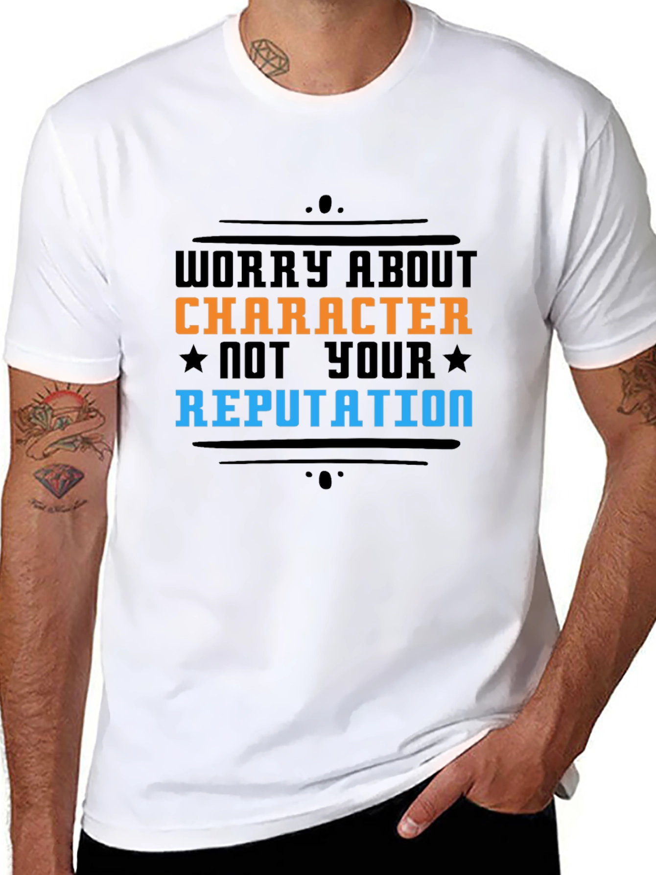 Black Worry About Character T-Shirt view 8
