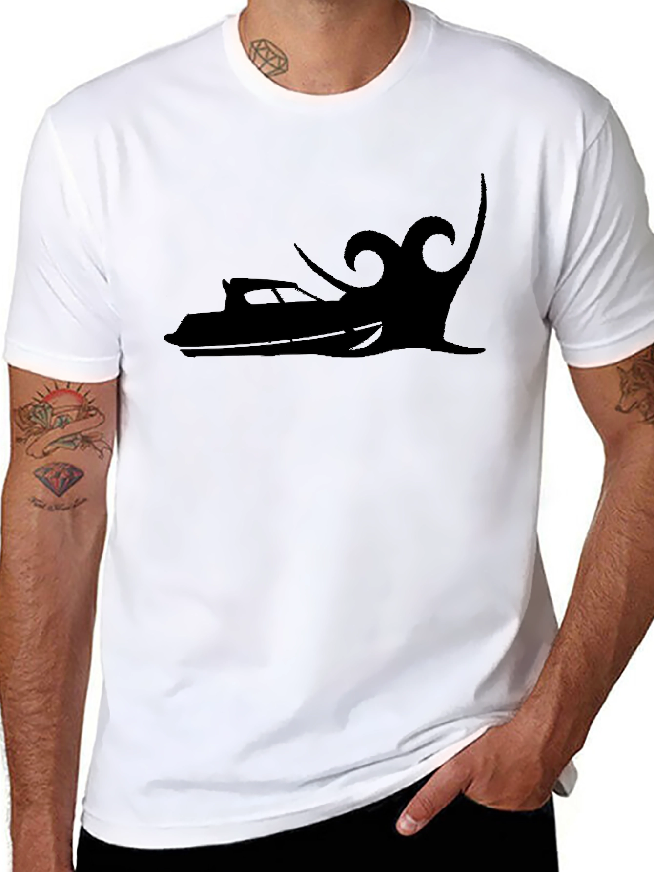 Black Boat Graphic Tee - Stylish & Comfortable - 8