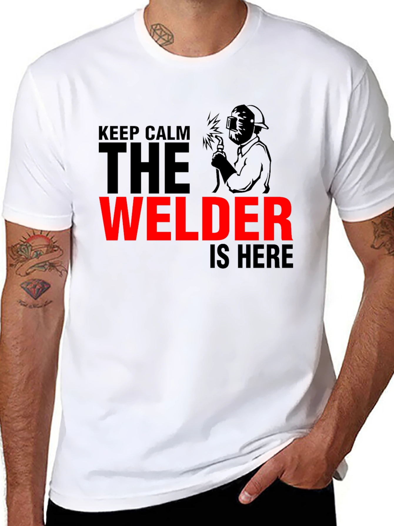 Keep Calm Welder Graphic Tee - Black - 8
