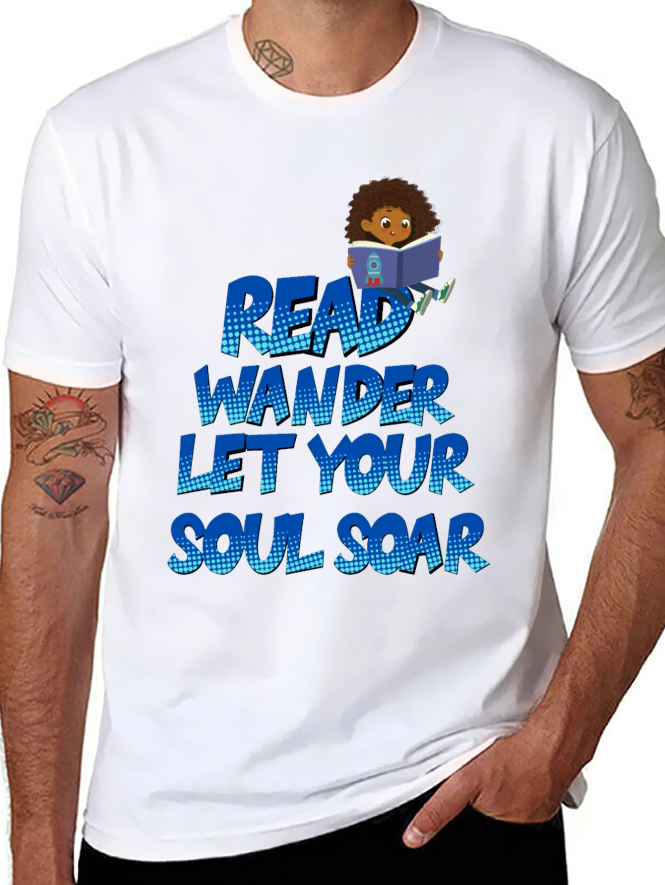 Black Read Wander Soul Soar Black T-Shirt view 8