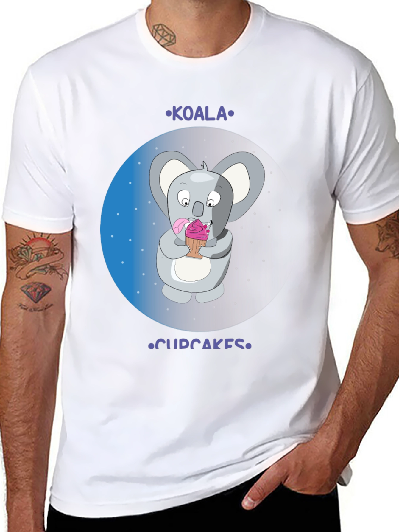 Black Koala Cupcakes Black T-Shirt view 8