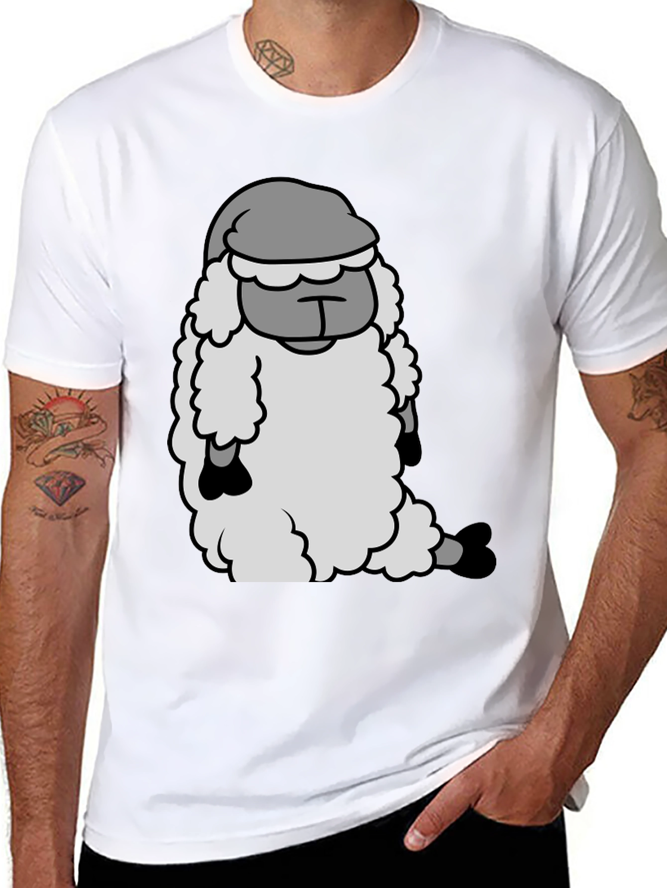 Black Sleepy Sheep Graphic Tee - Soft Cotton Comfort view 8