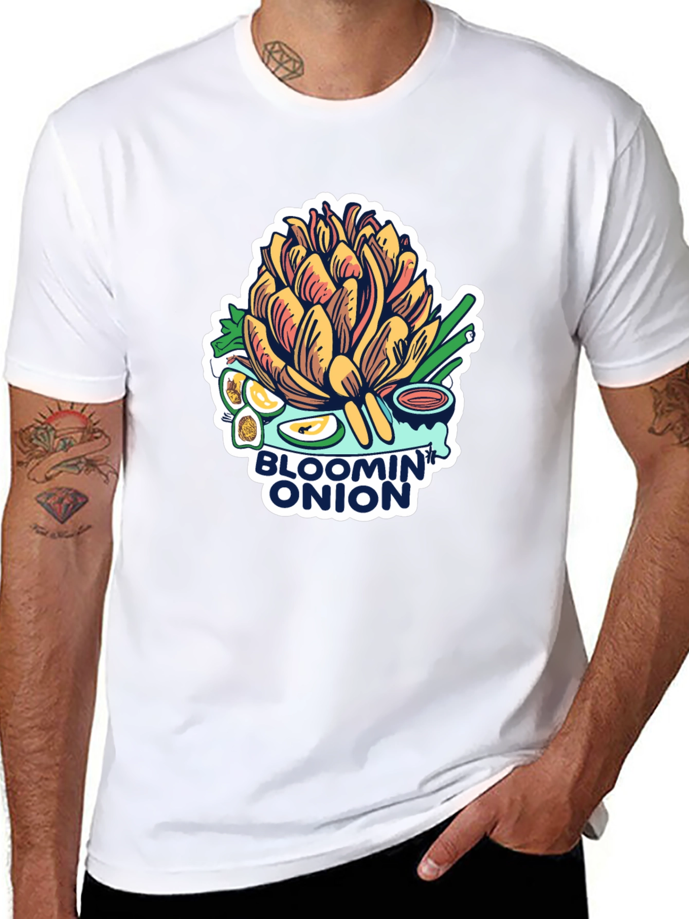 Black Bloomin' Onion Graphic Tee - Foodie T-Shirt view 8