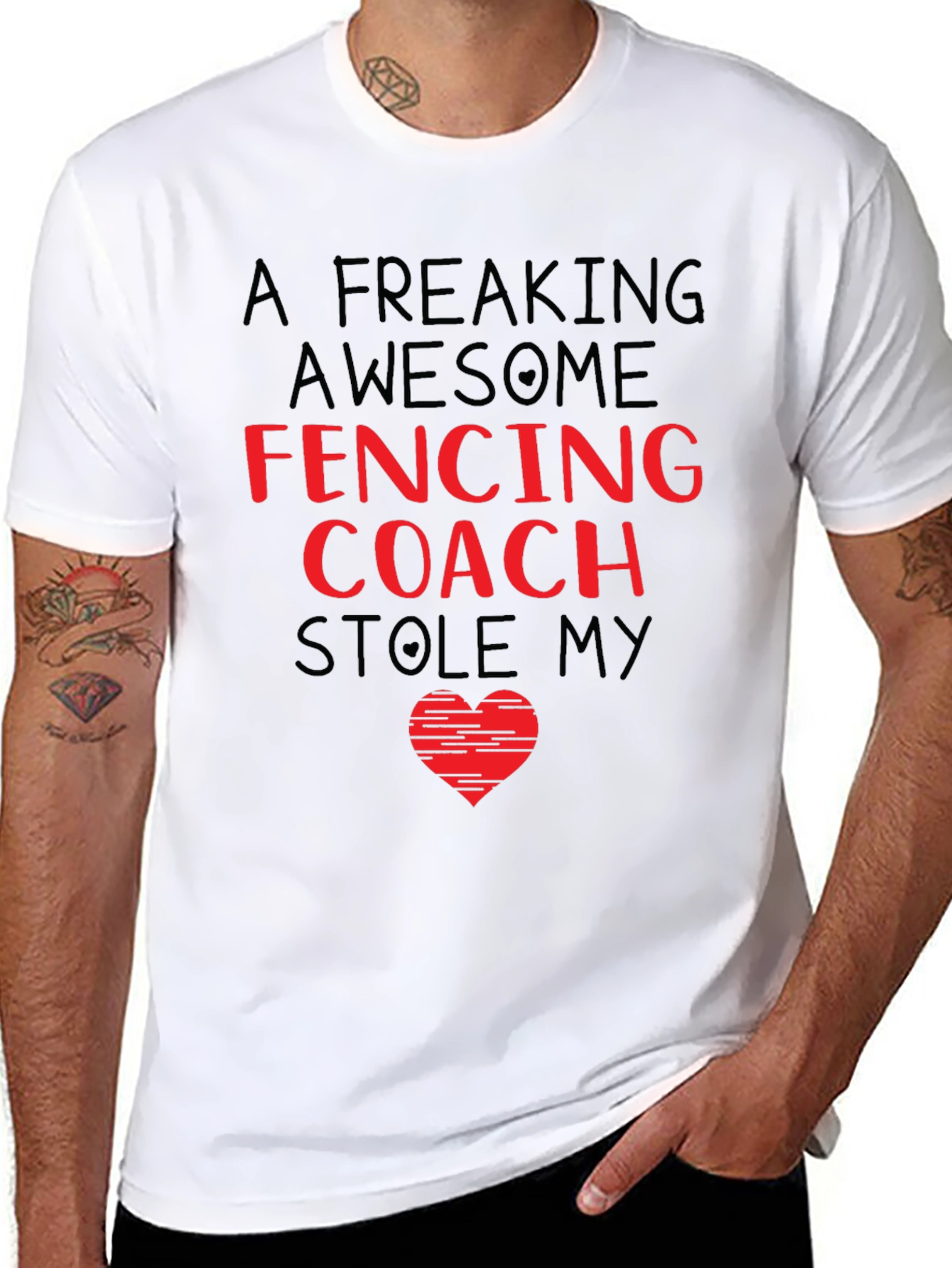 Black Fencing Coach Stole My Heart T-Shirt view 8