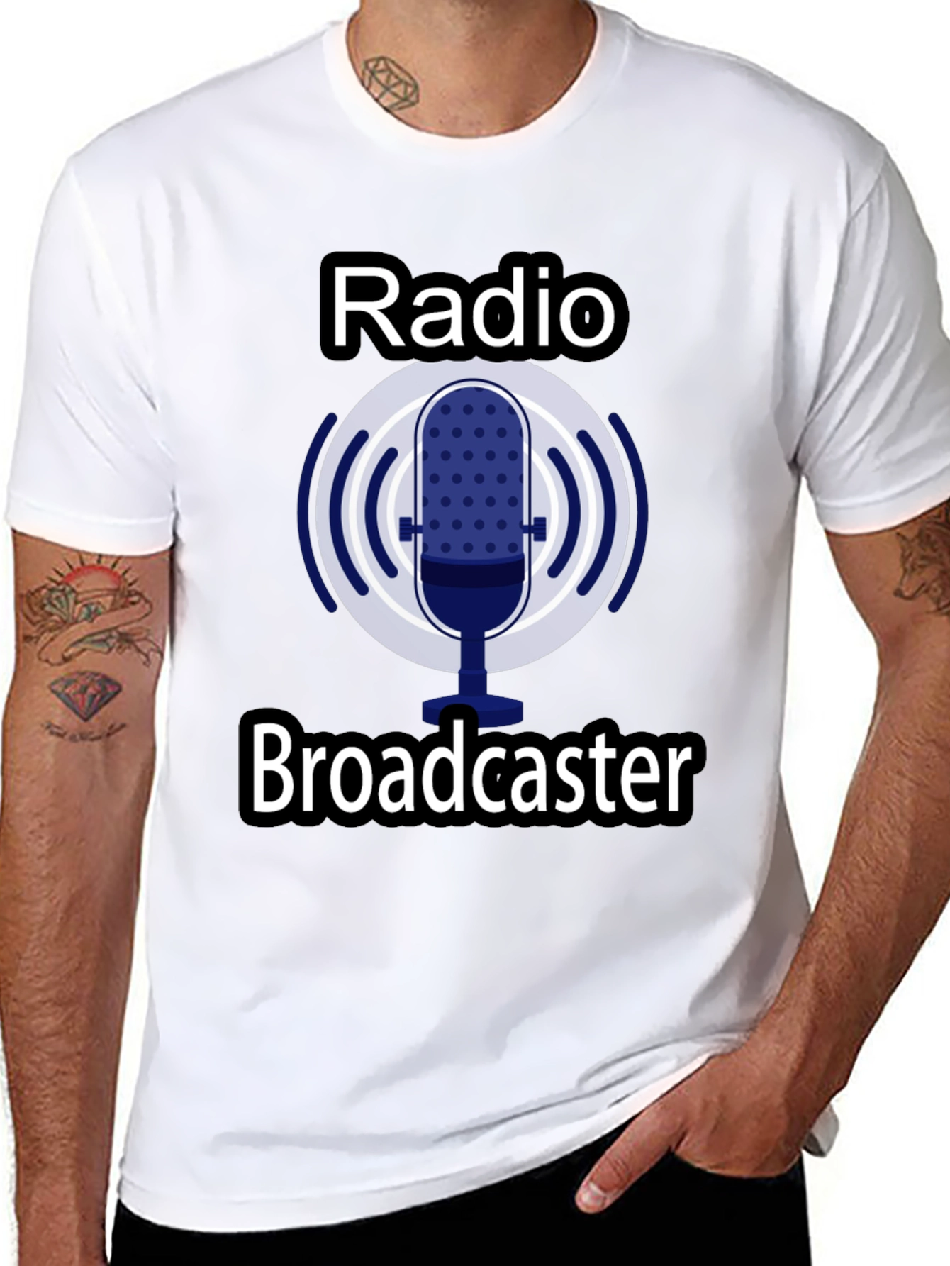 Black Radio Broadcaster Graphic T-Shirt - Black view 8