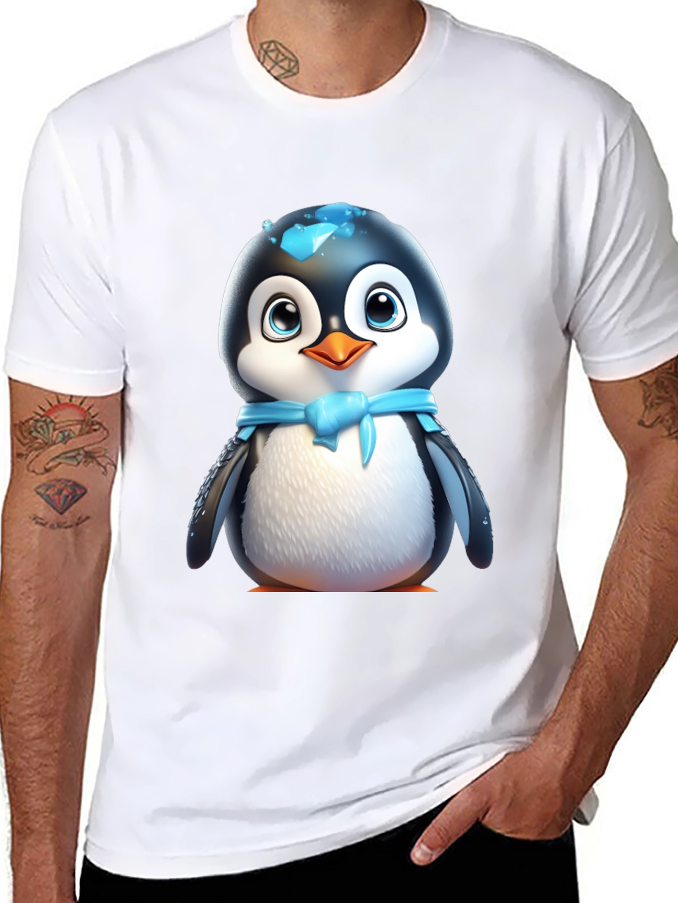 Cute Cartoon Penguin T-Shirt - 8