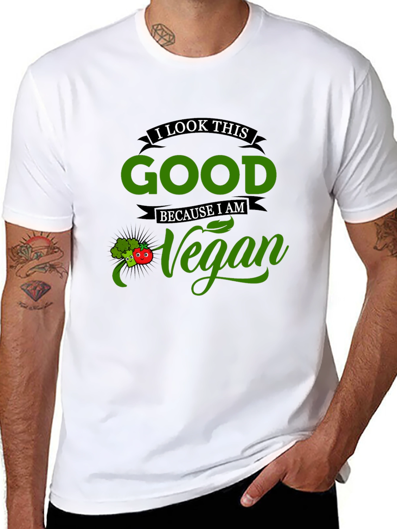 Black Vegan Lifestyle Graphic Tee - Look Good Feel Good view 8