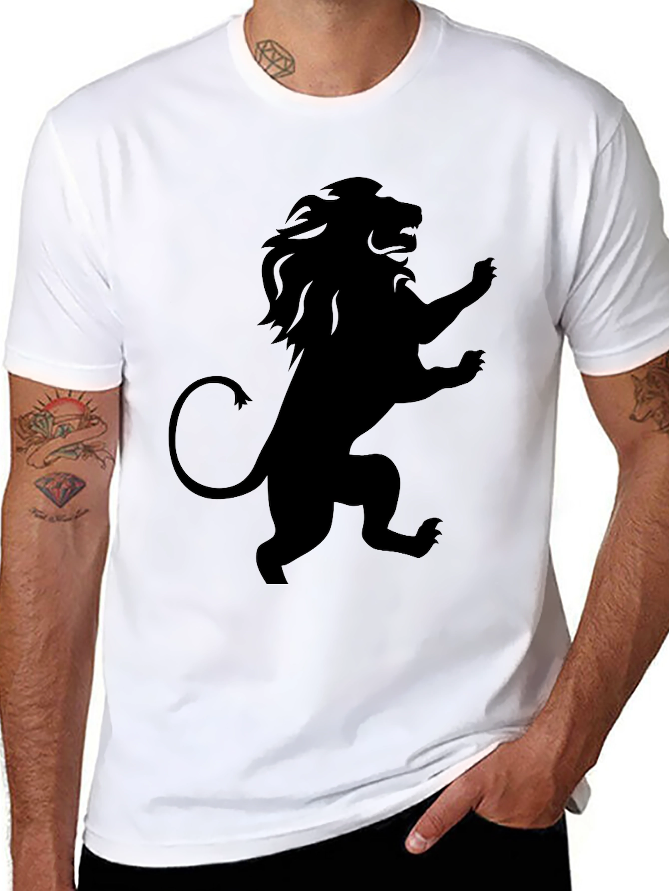 Black Lion Rampant Graphic T-Shirt - Black view 8