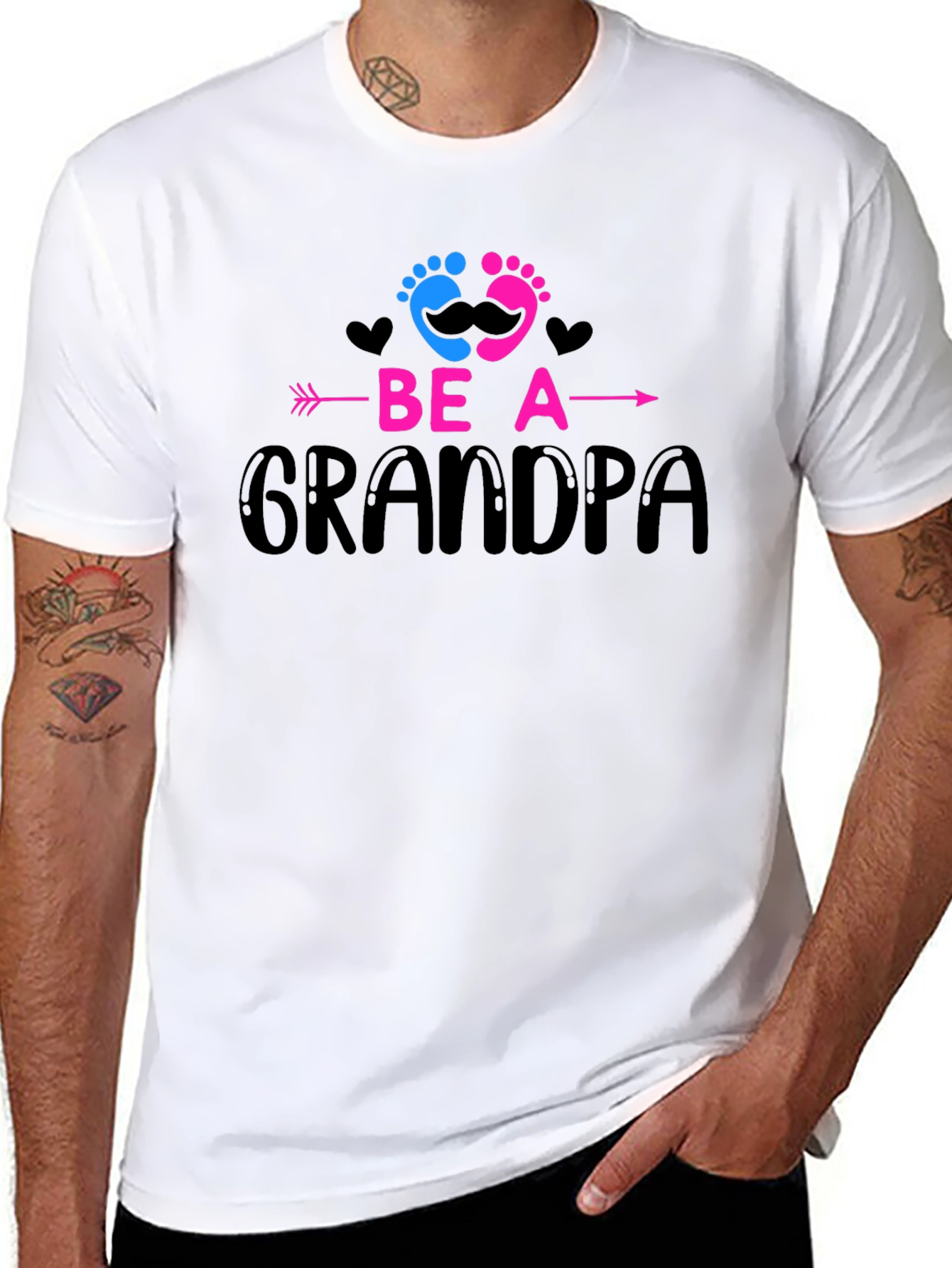 Black Be A Grandpa T-Shirt Baby Reveal Announcement view 8