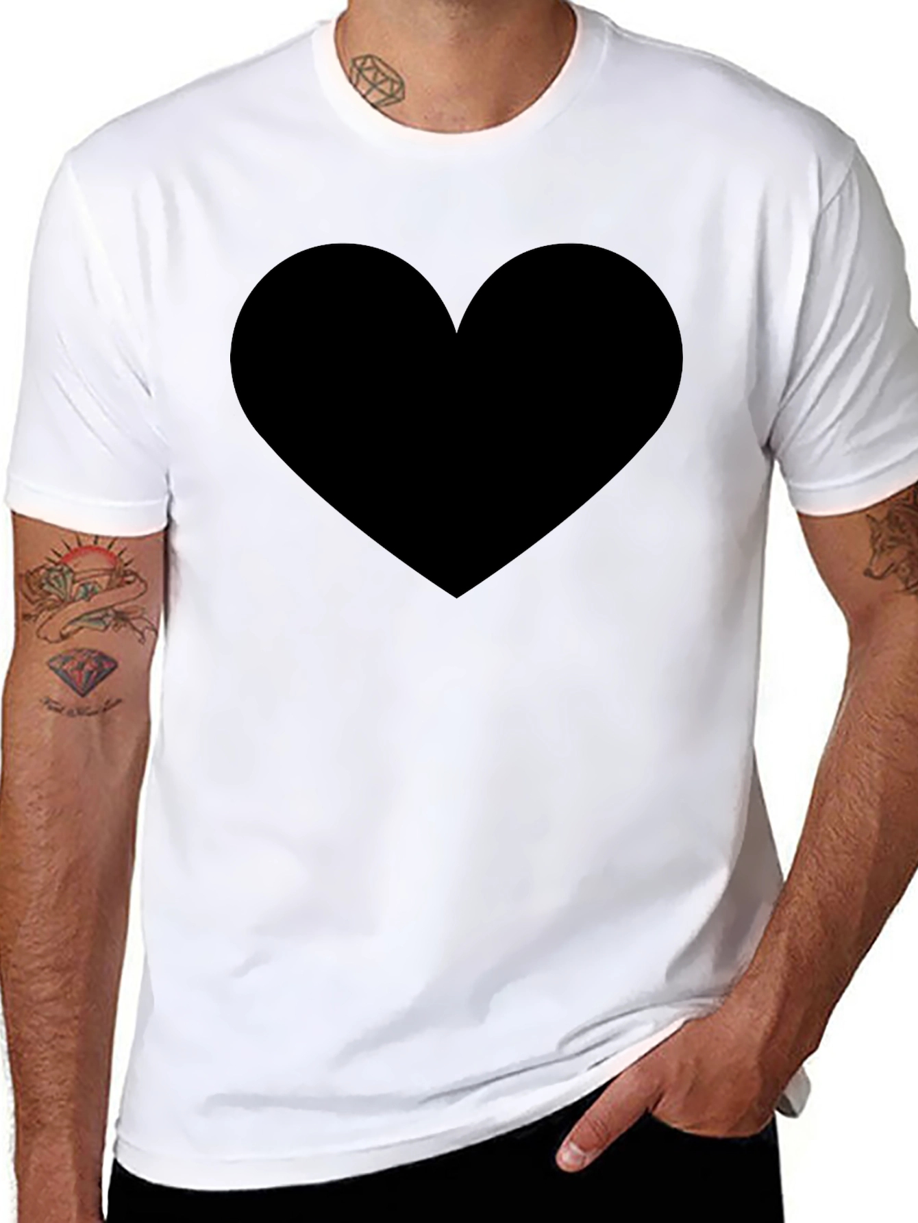 Black Black Heart Graphic T-Shirt view 8